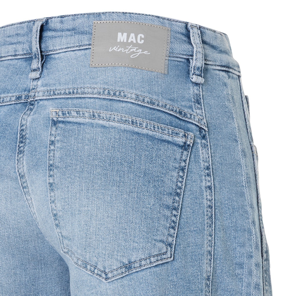 MAC Wide Leg Light Blue Random Washed