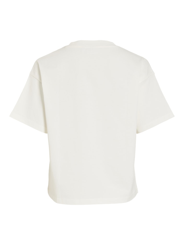 VILA T-Shirts Snow White/Center Flower