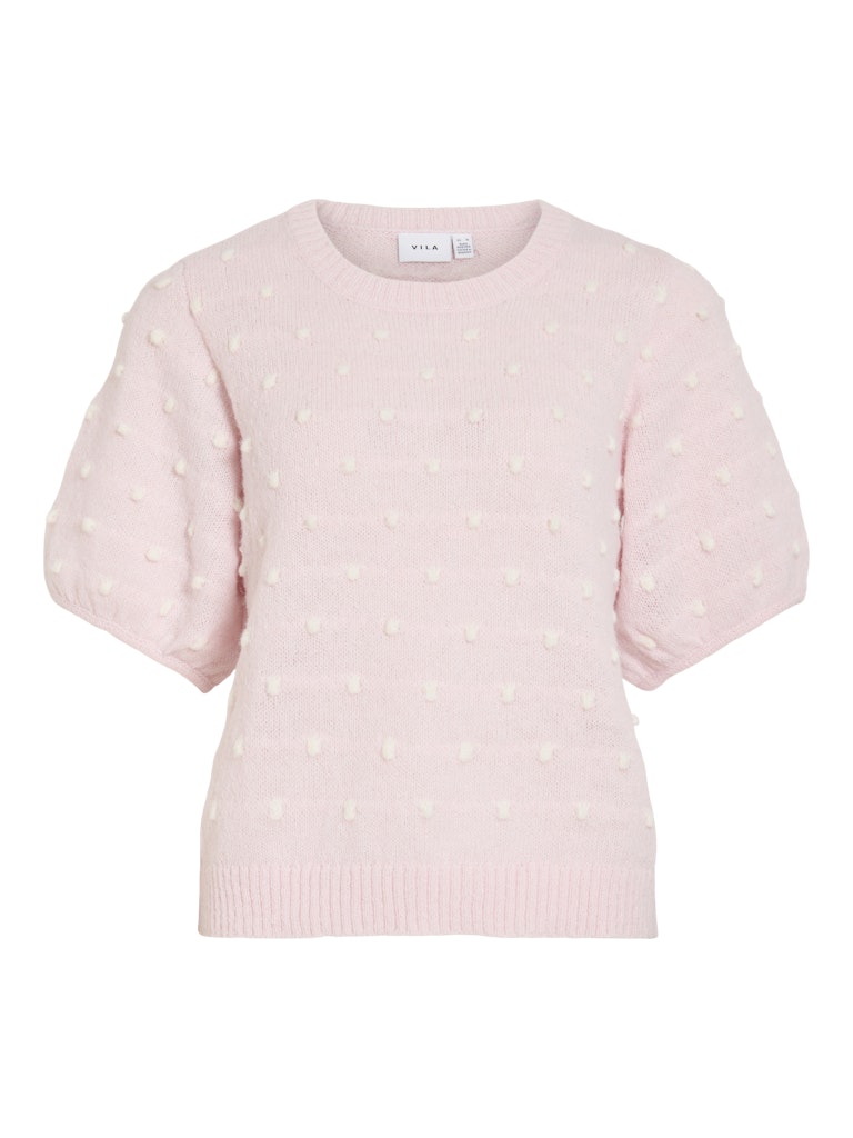 VILA Strickpullover Cherry Blossom/White Dots