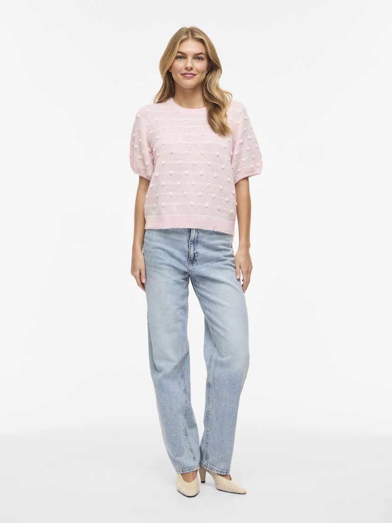 VILA Strickpullover Cherry Blossom/White Dots