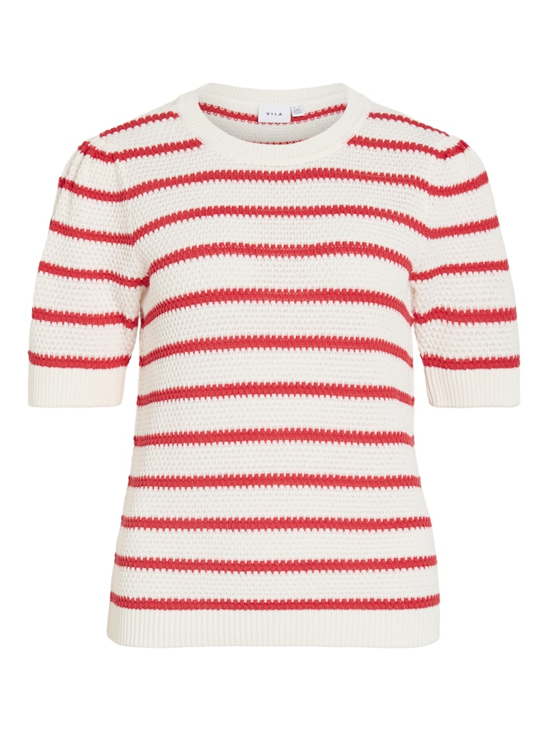 VILA T-Shirts White Alyssum/Hibiscus