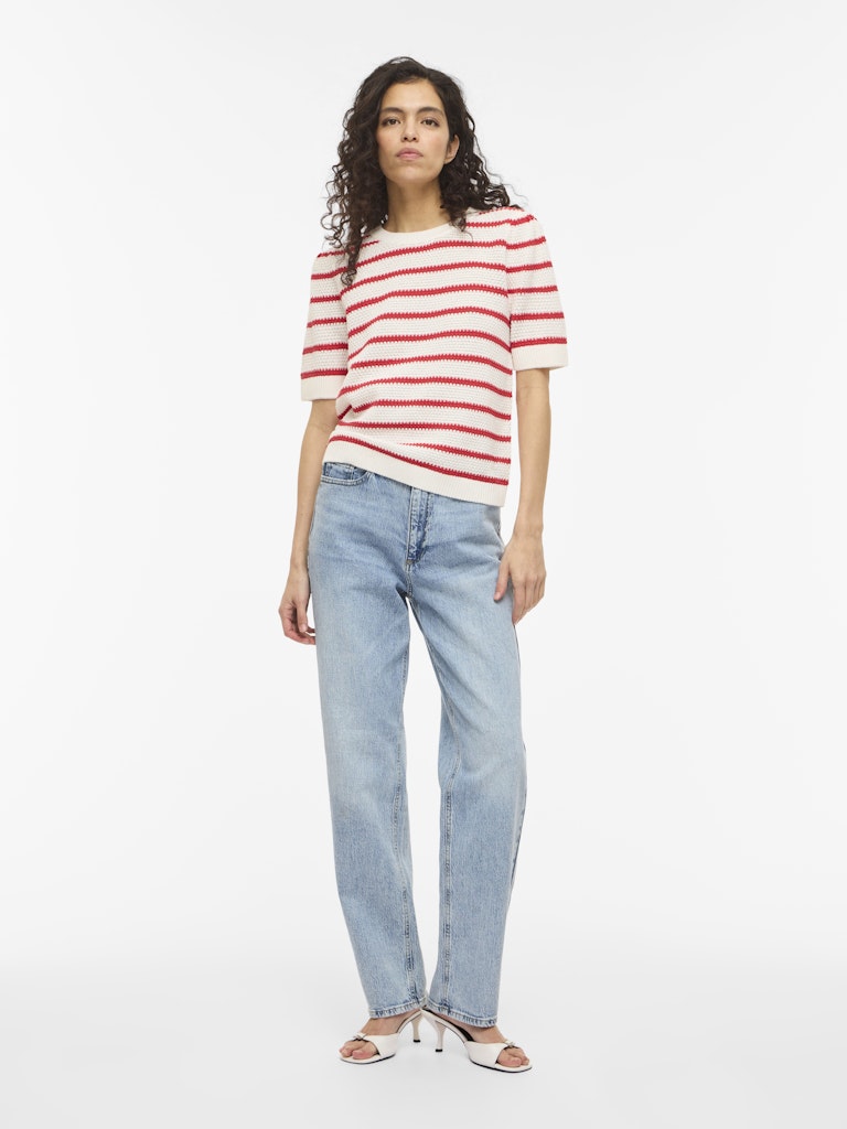 VILA T-Shirts White Alyssum/Hibiscus