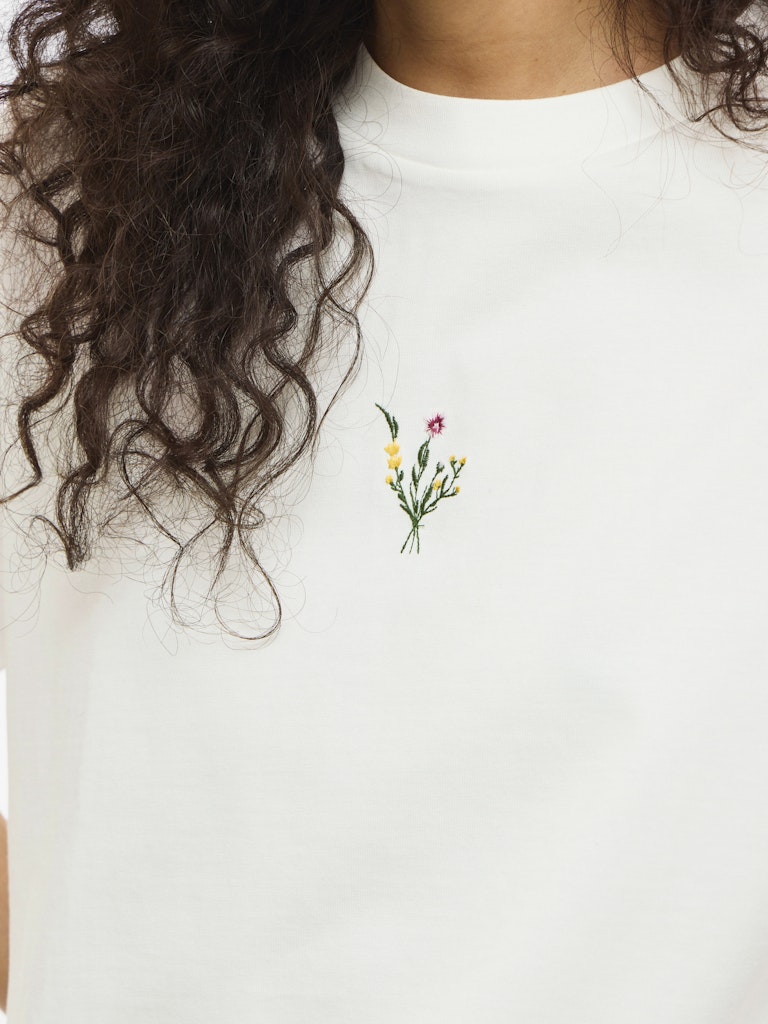 VILA T-Shirts Snow White/Center Flower