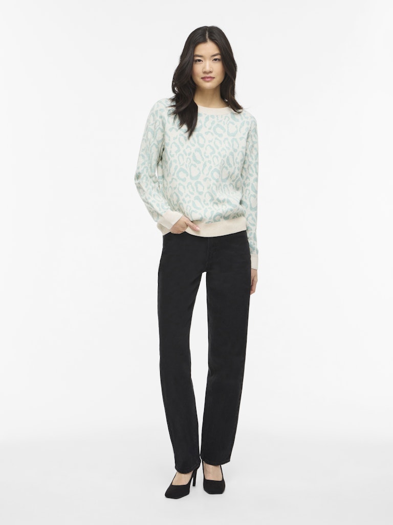 VILA Strickpullover Blue Surf/Slnm