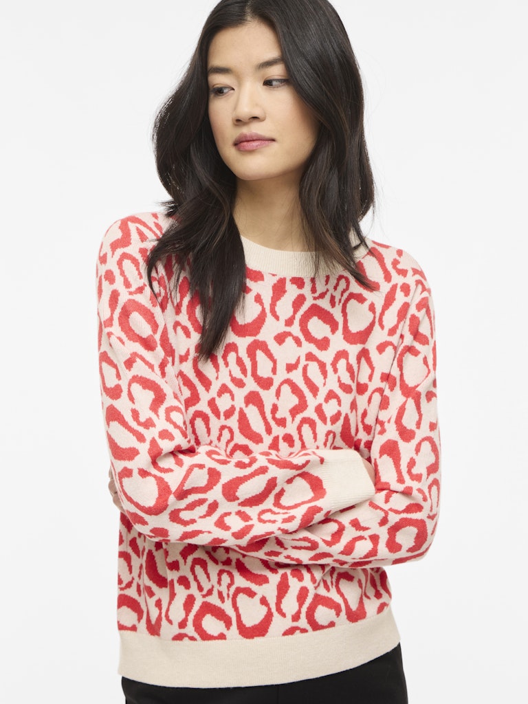 VILA Strickpullover Hibiscus/Birch