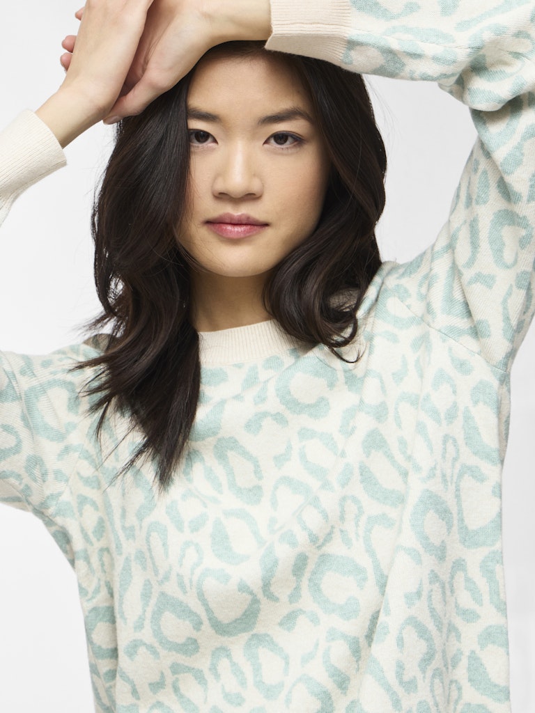 VILA Strickpullover Blue Surf/Slnm
