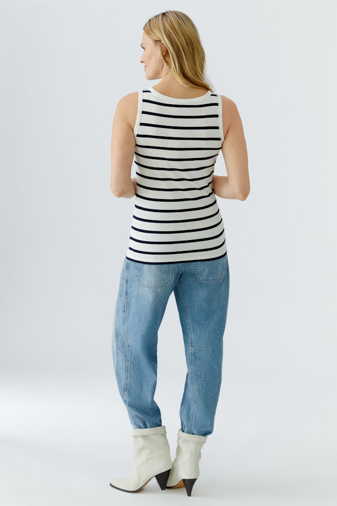 Oui Tops Offwhite Blue