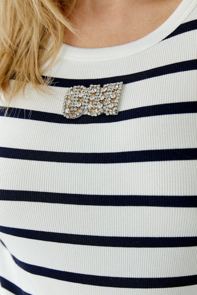 Oui Tops Offwhite Blue