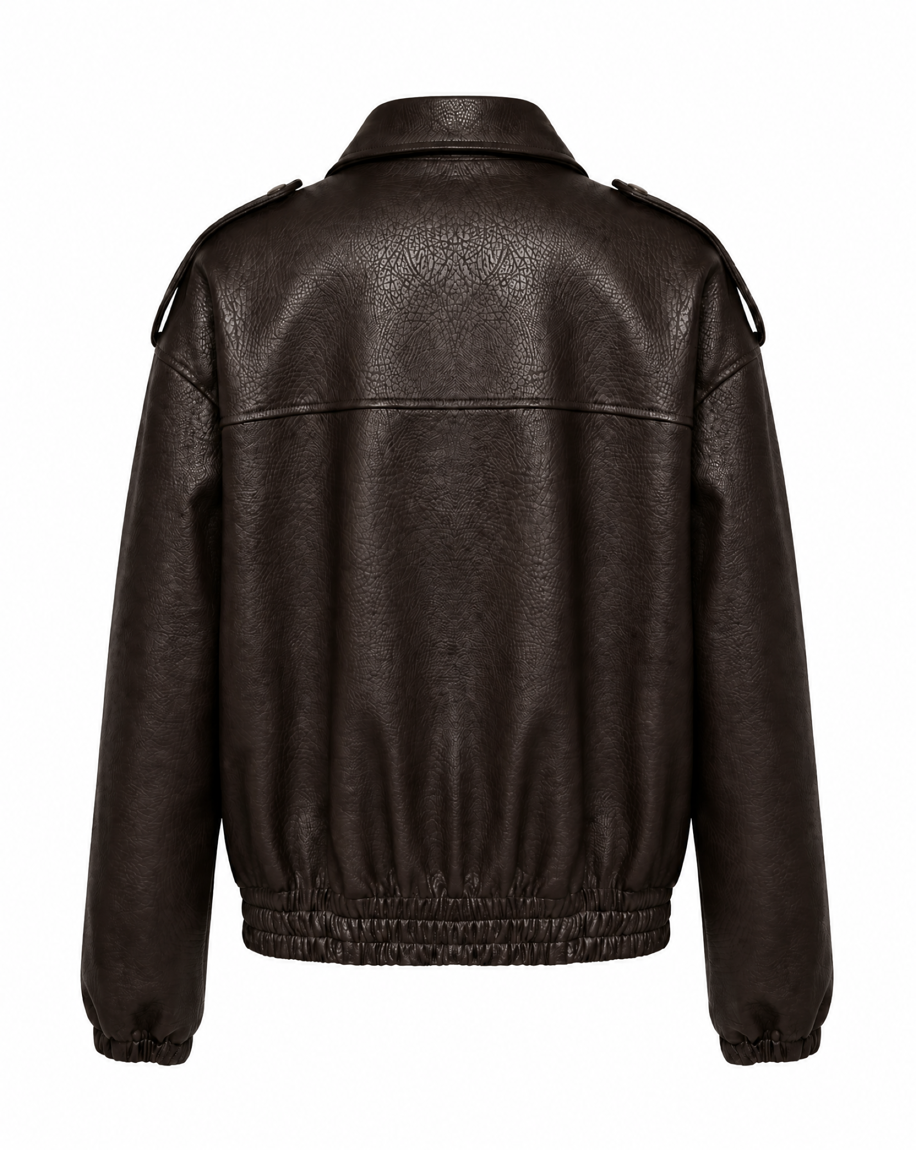 Kunstlederjacke mit Reverskragen