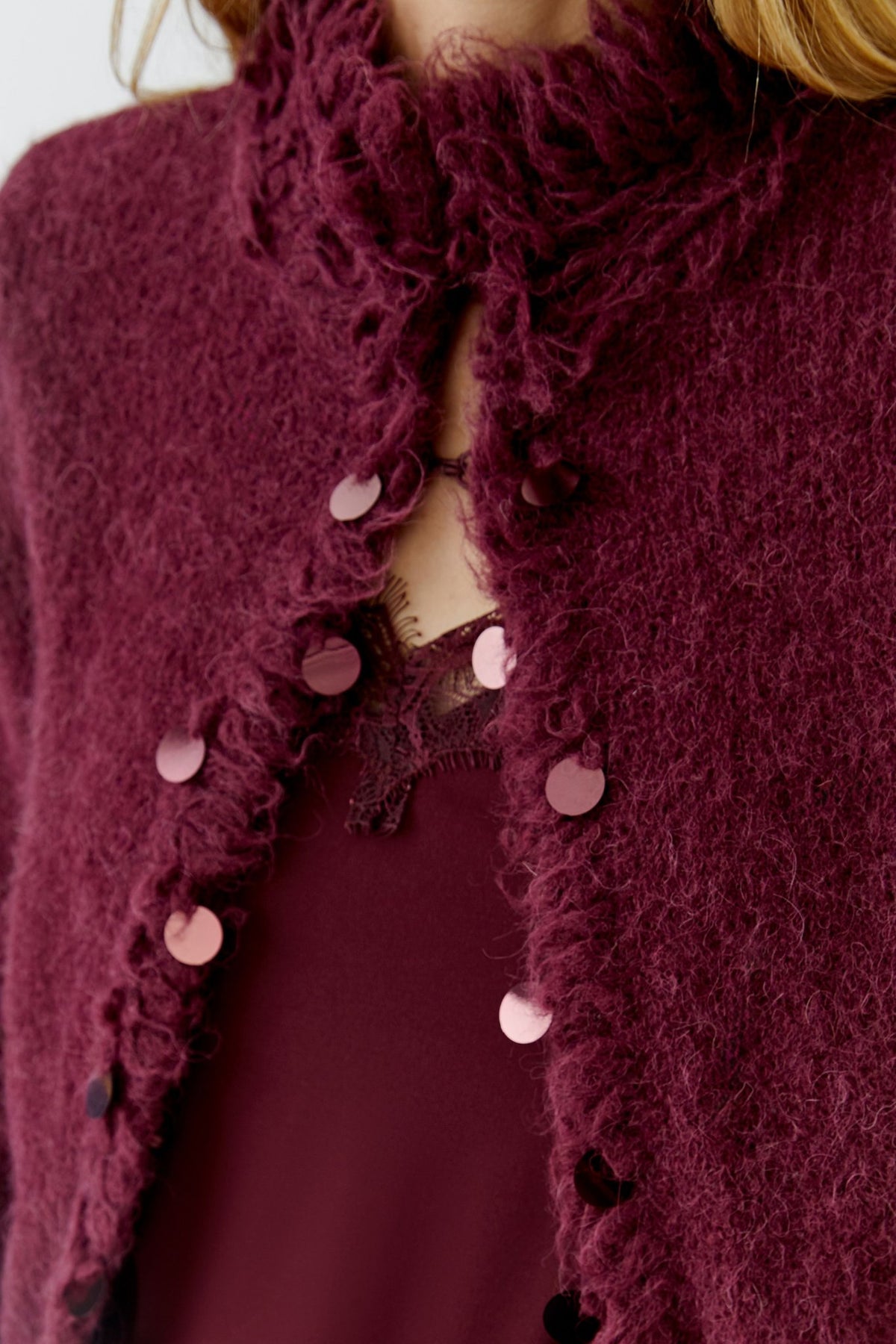 Strickjacke  mit Fransen