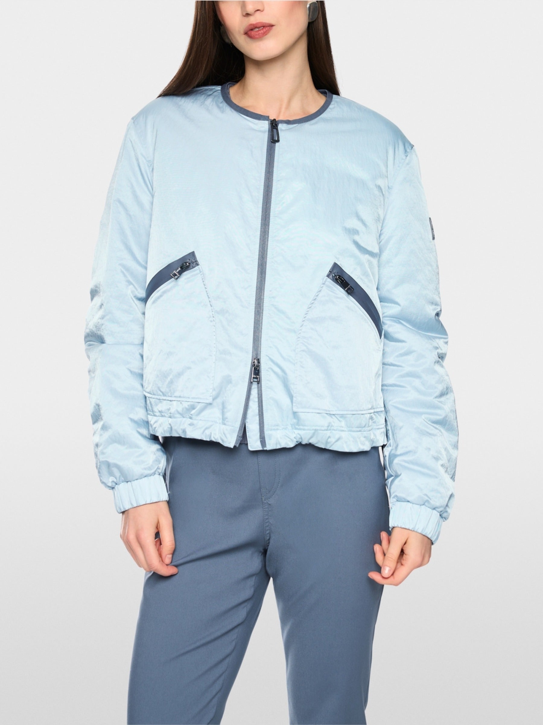 Bomberjacke mit seitlichen Raffungen