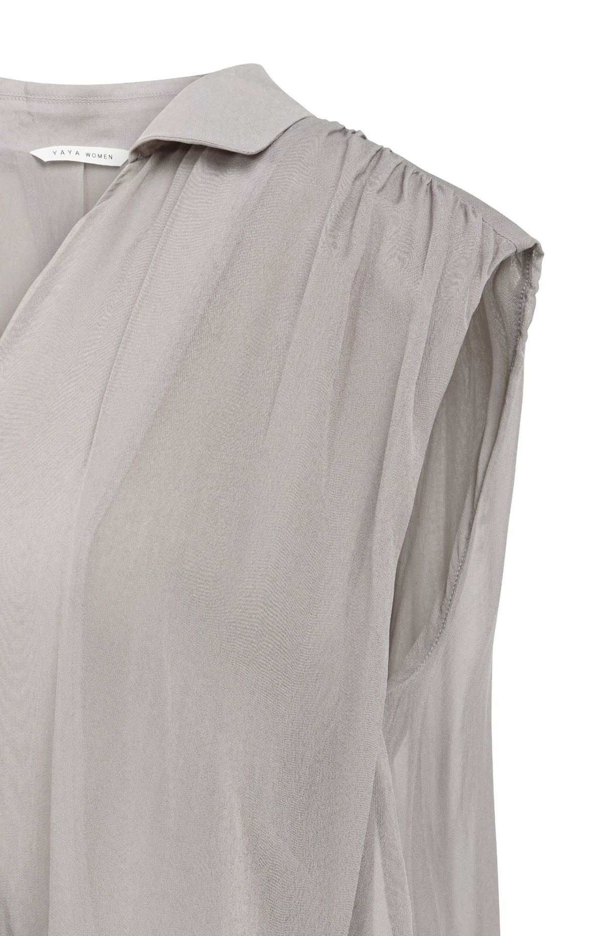 Ärmellose Bluse in Wickeloptik