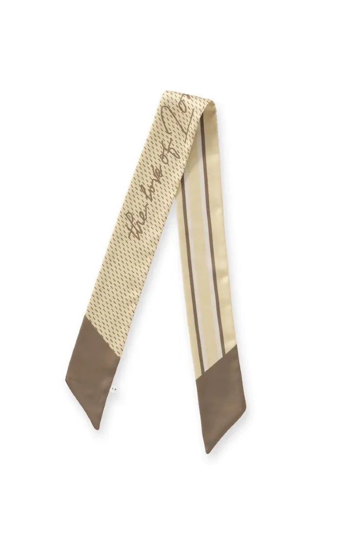 Schmaler gewebter Schal mit Aufschrift