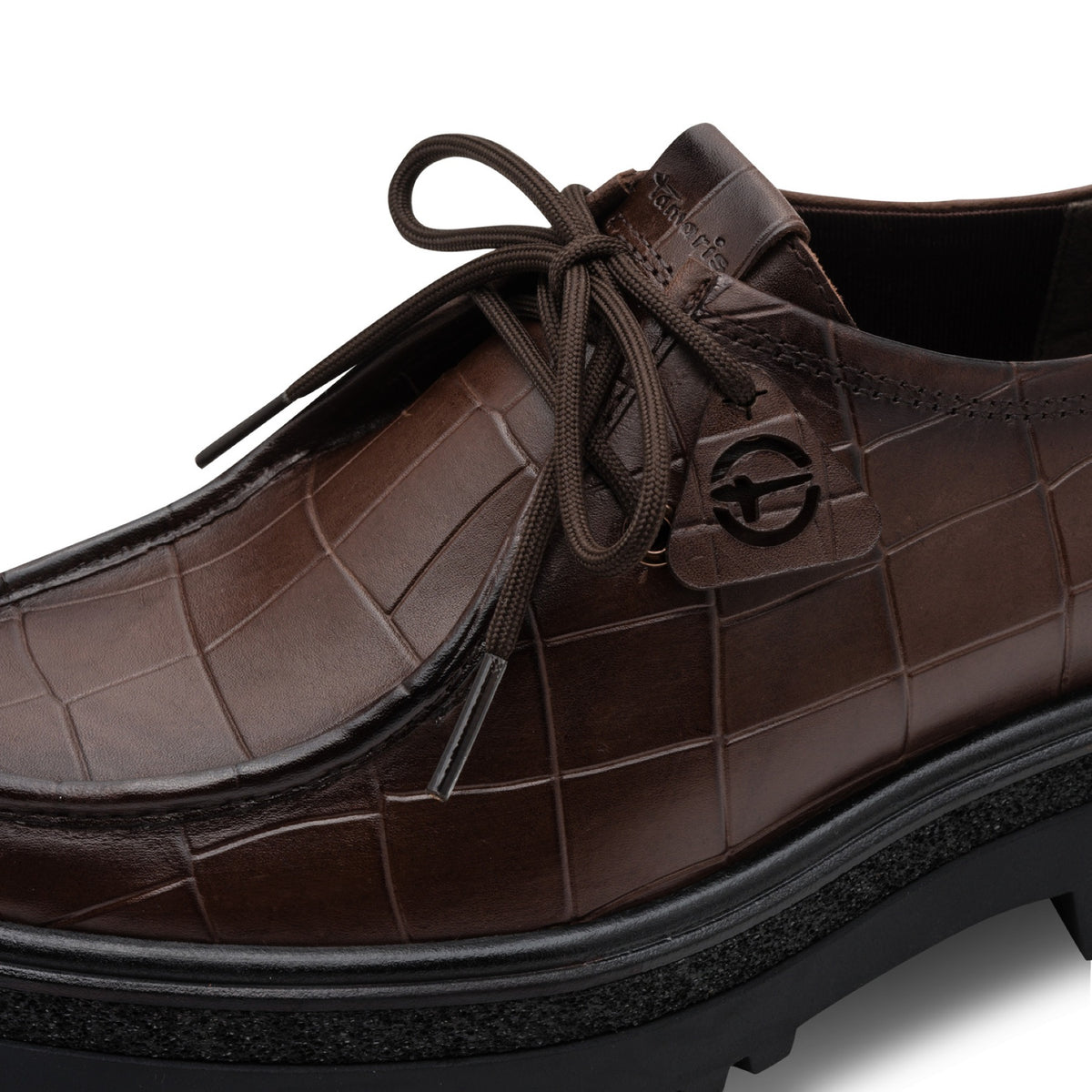 Lederschuh mit Prägung