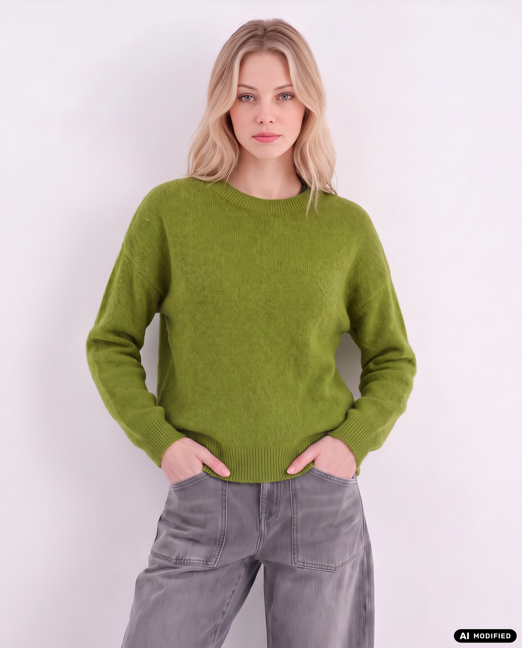 Strickpullover mit Rundhalsausschnitt