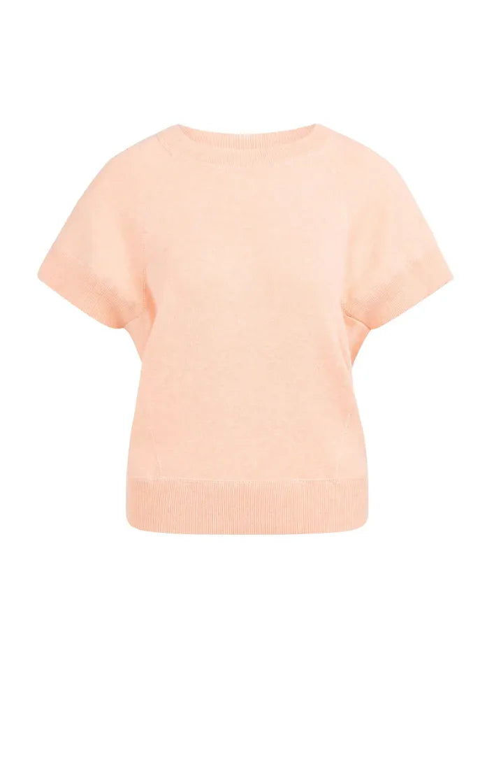Kurzärmeliger Pullover mit Ziernähten