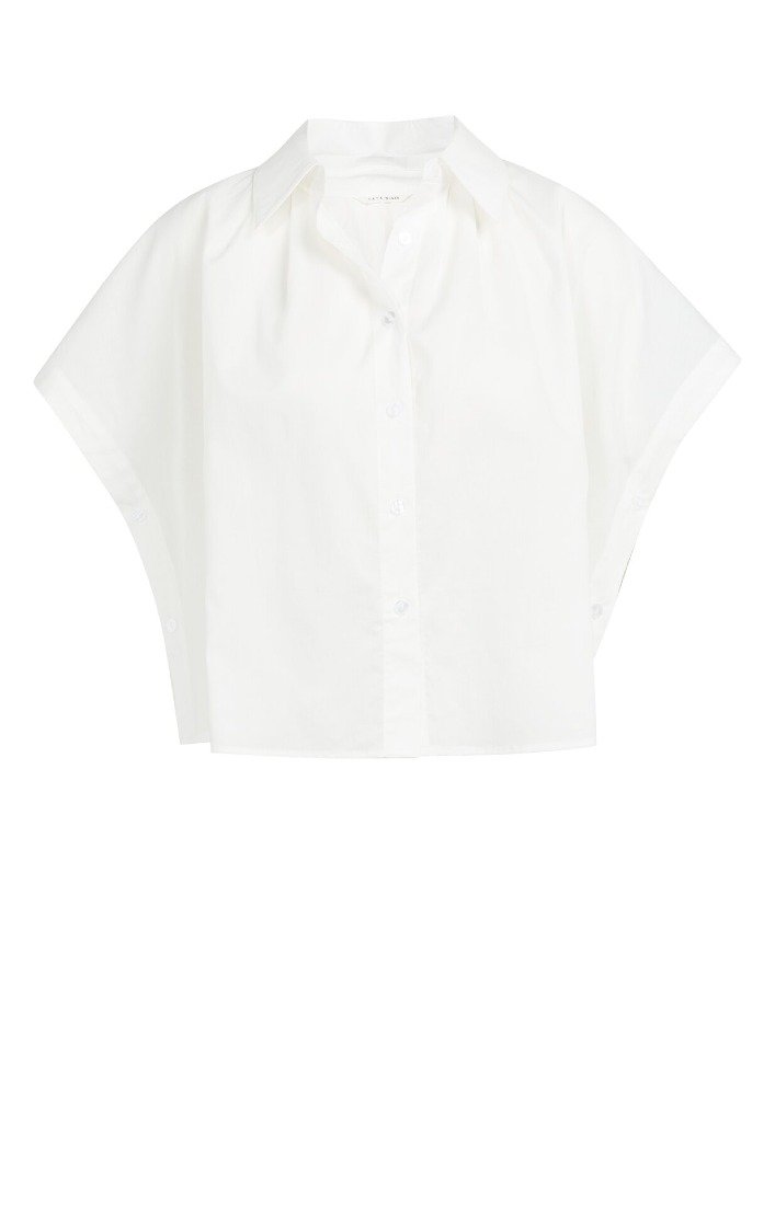 Ärmellose Bluse mit Zierknöpfen