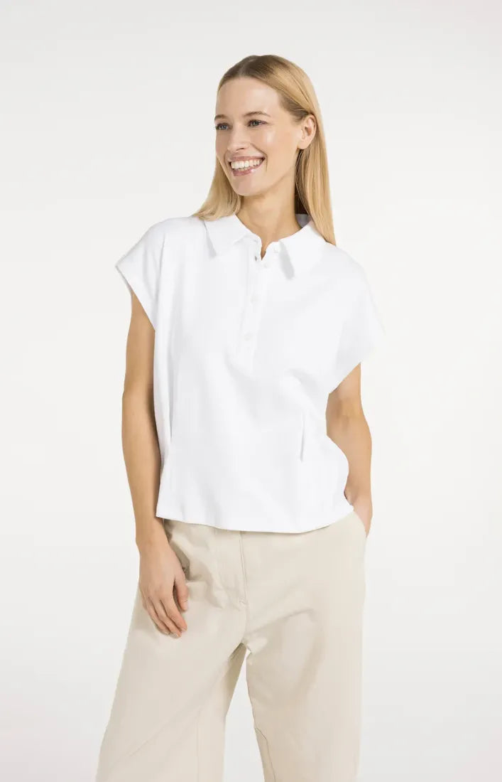 Ärmellose Jersey-Bluse mit taillierenden Nähten