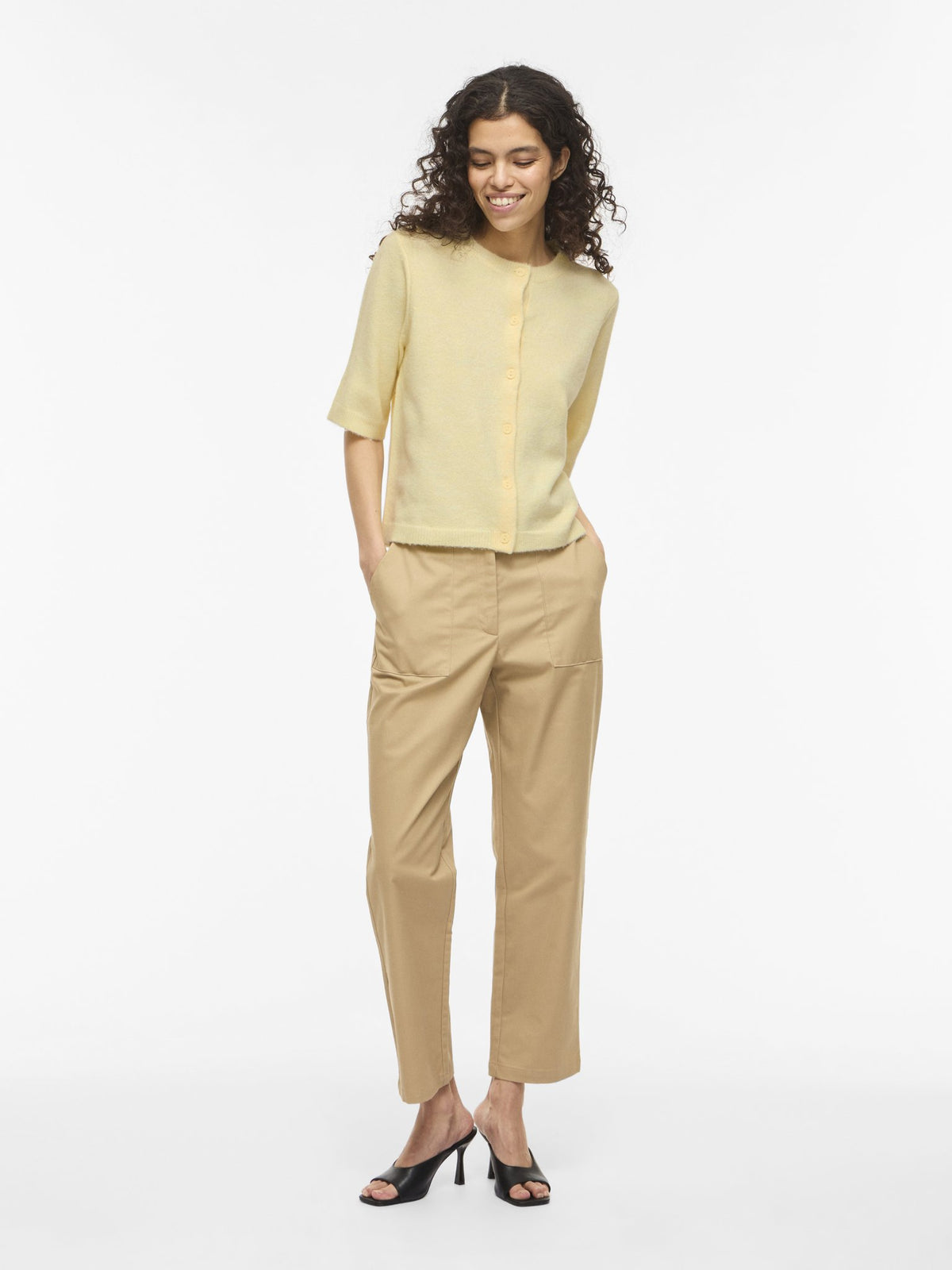 VILA Strickjacken Pastel Yellow/Melange