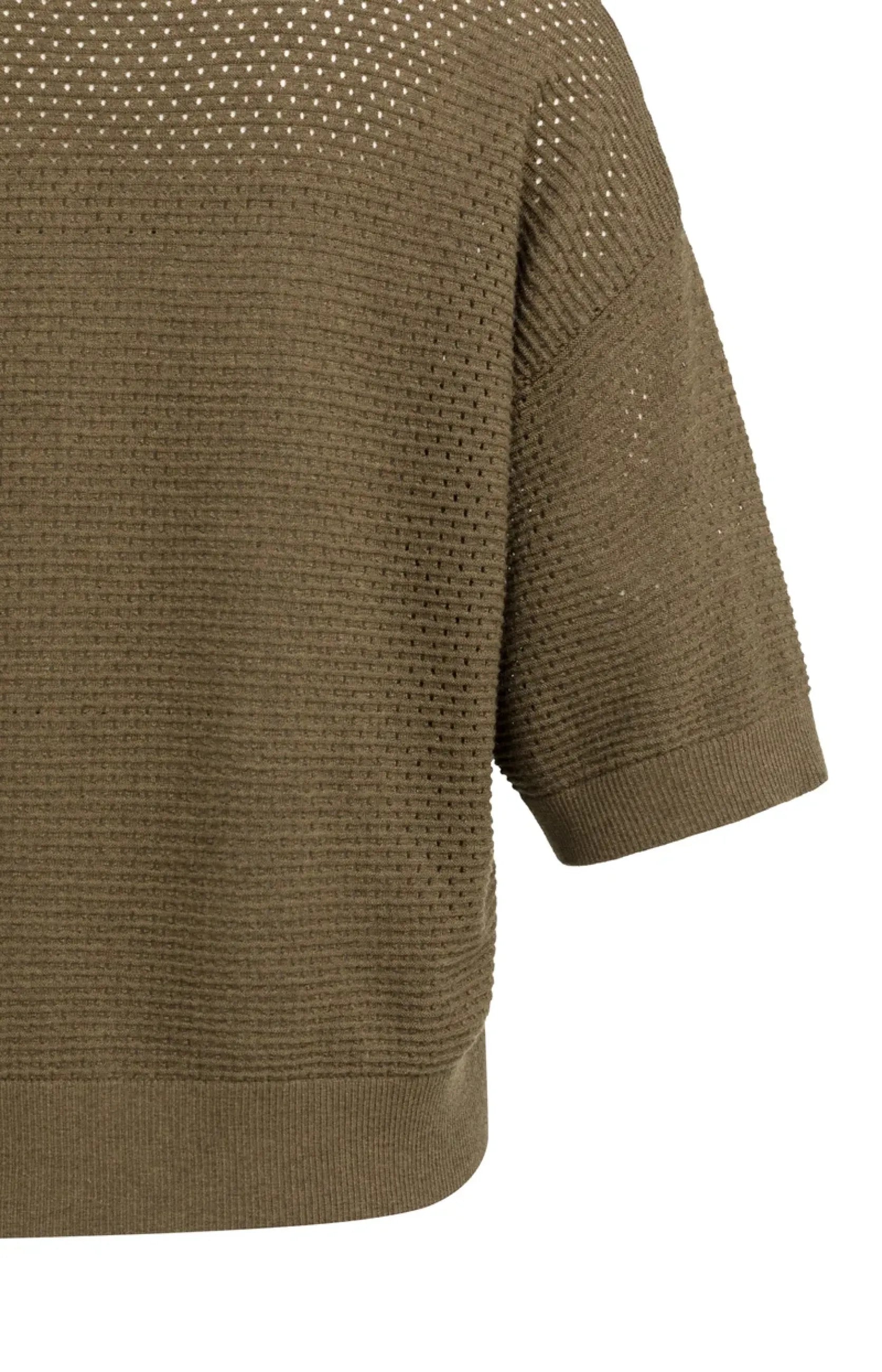 Locker gestrickter Kurzarm-Cardigan mit Kragen
