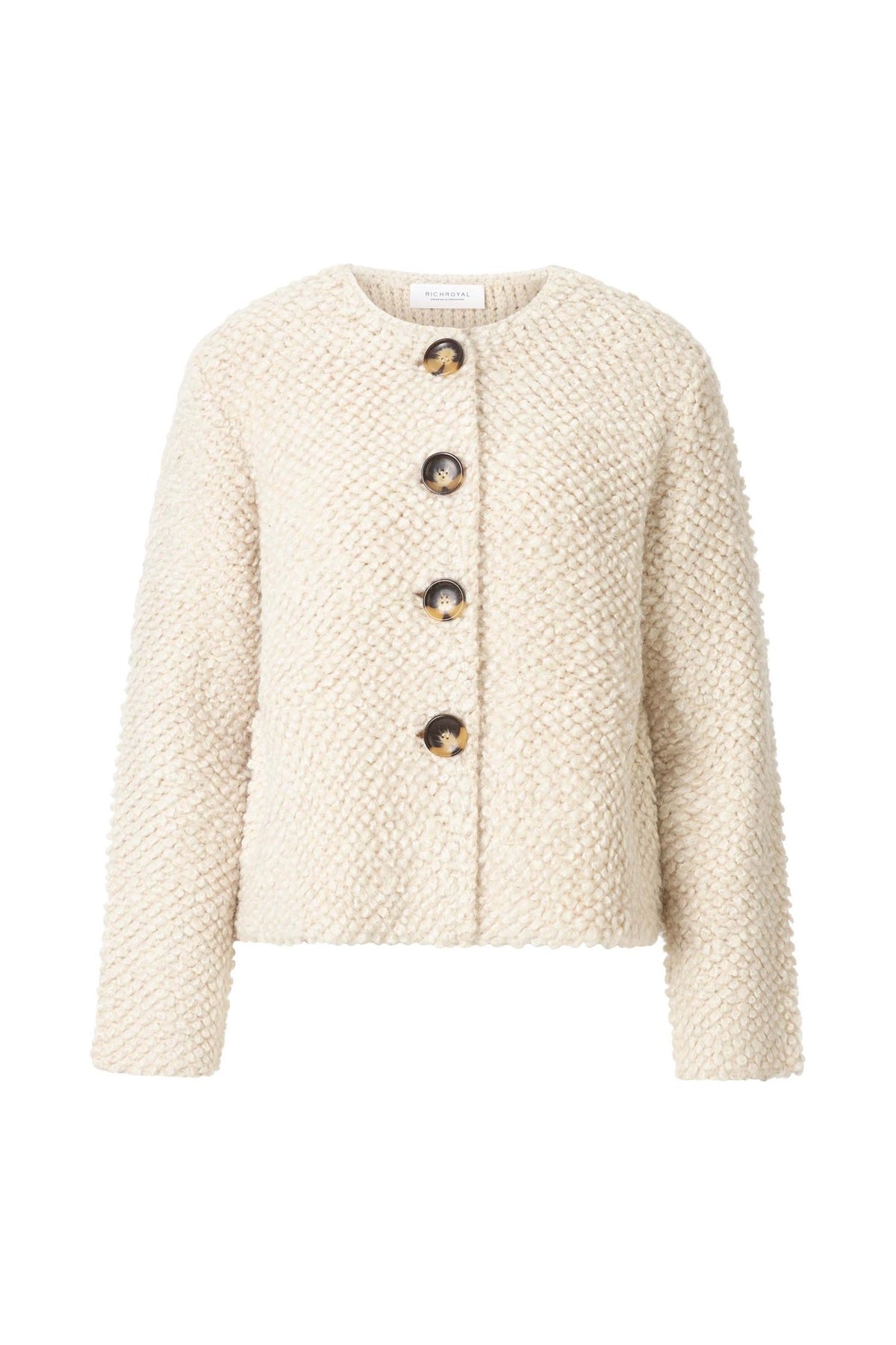 Bouclé-Cardigan mit Noppenstrick