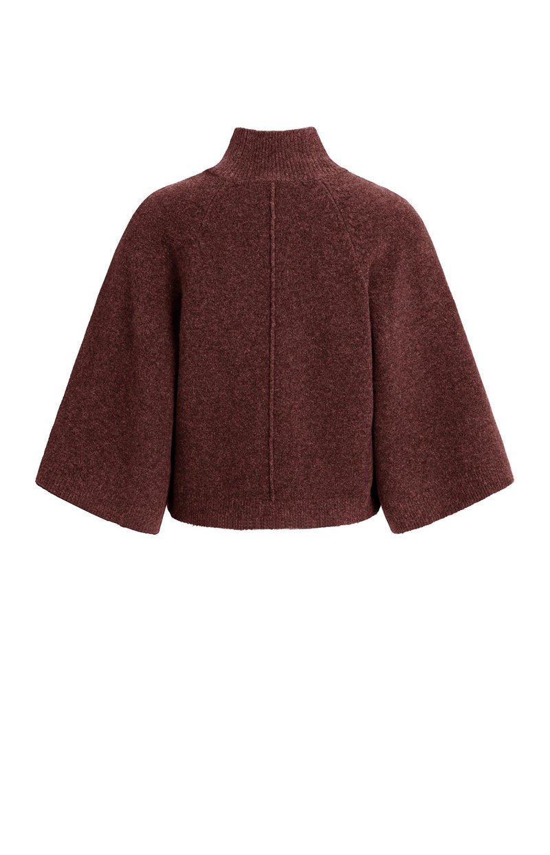 Yaya Strickpullover Bitter Chocolate Red Melange