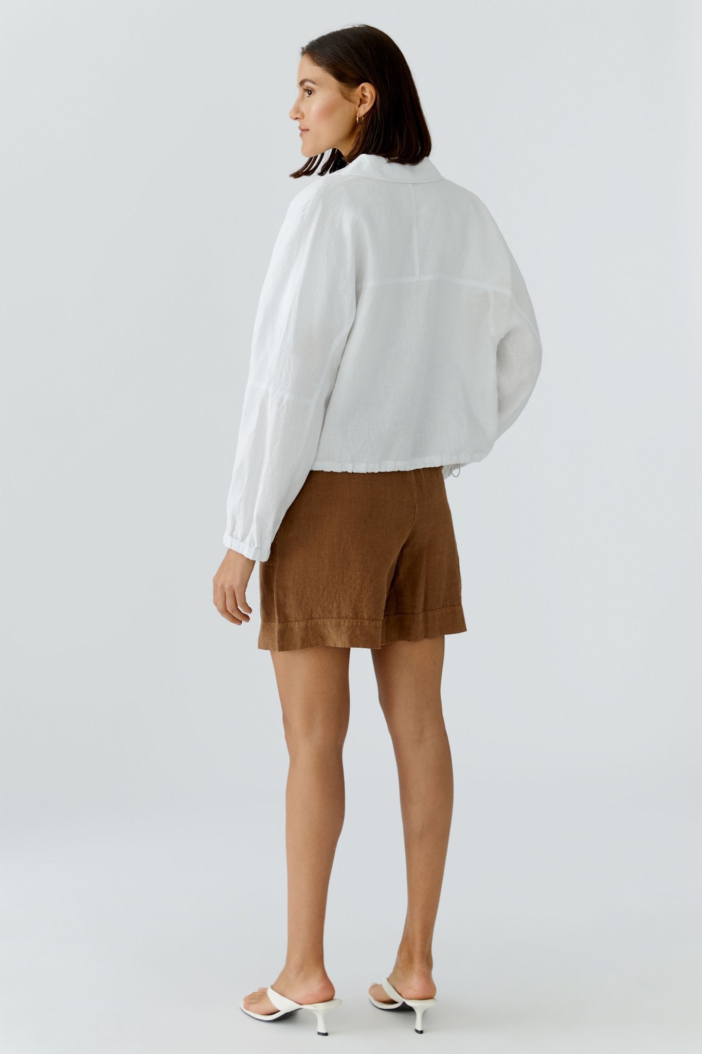 Leinenjacke mit Knopfleiste