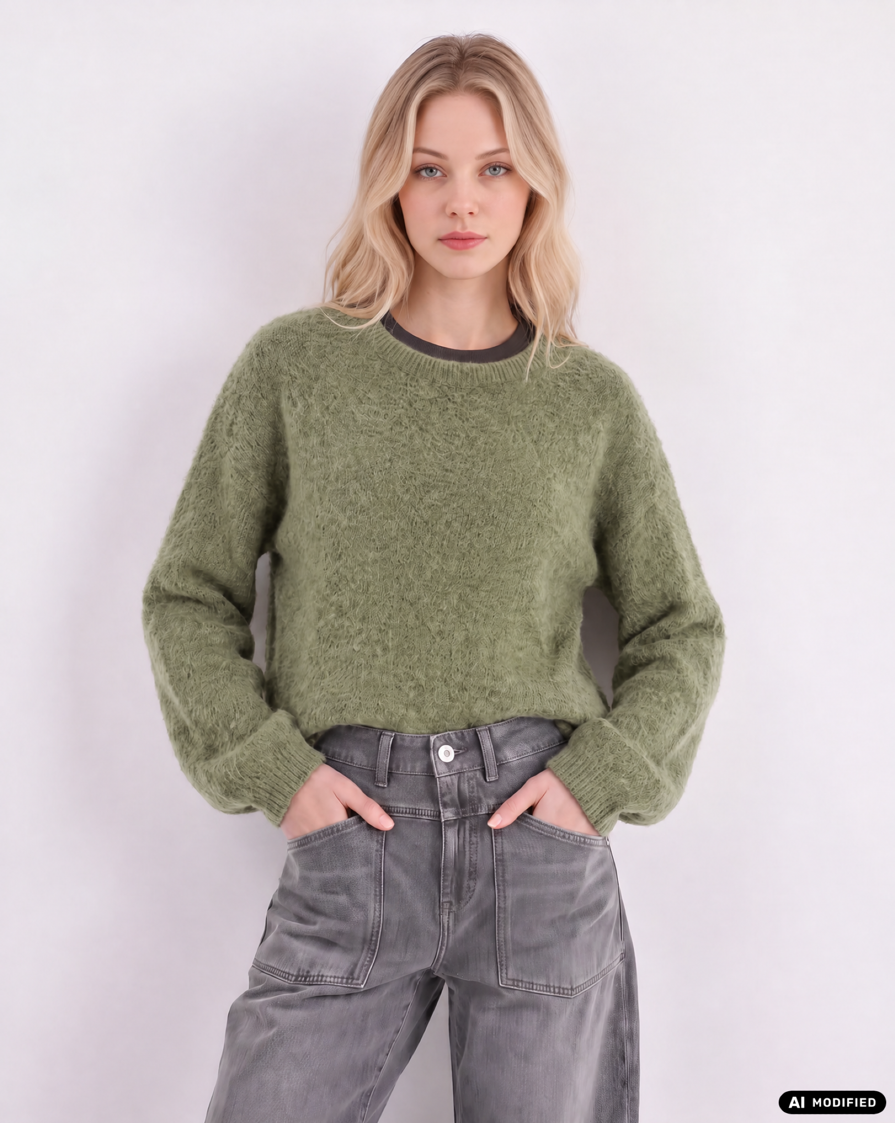 Goose Flash Strickpullover Kiwigrün