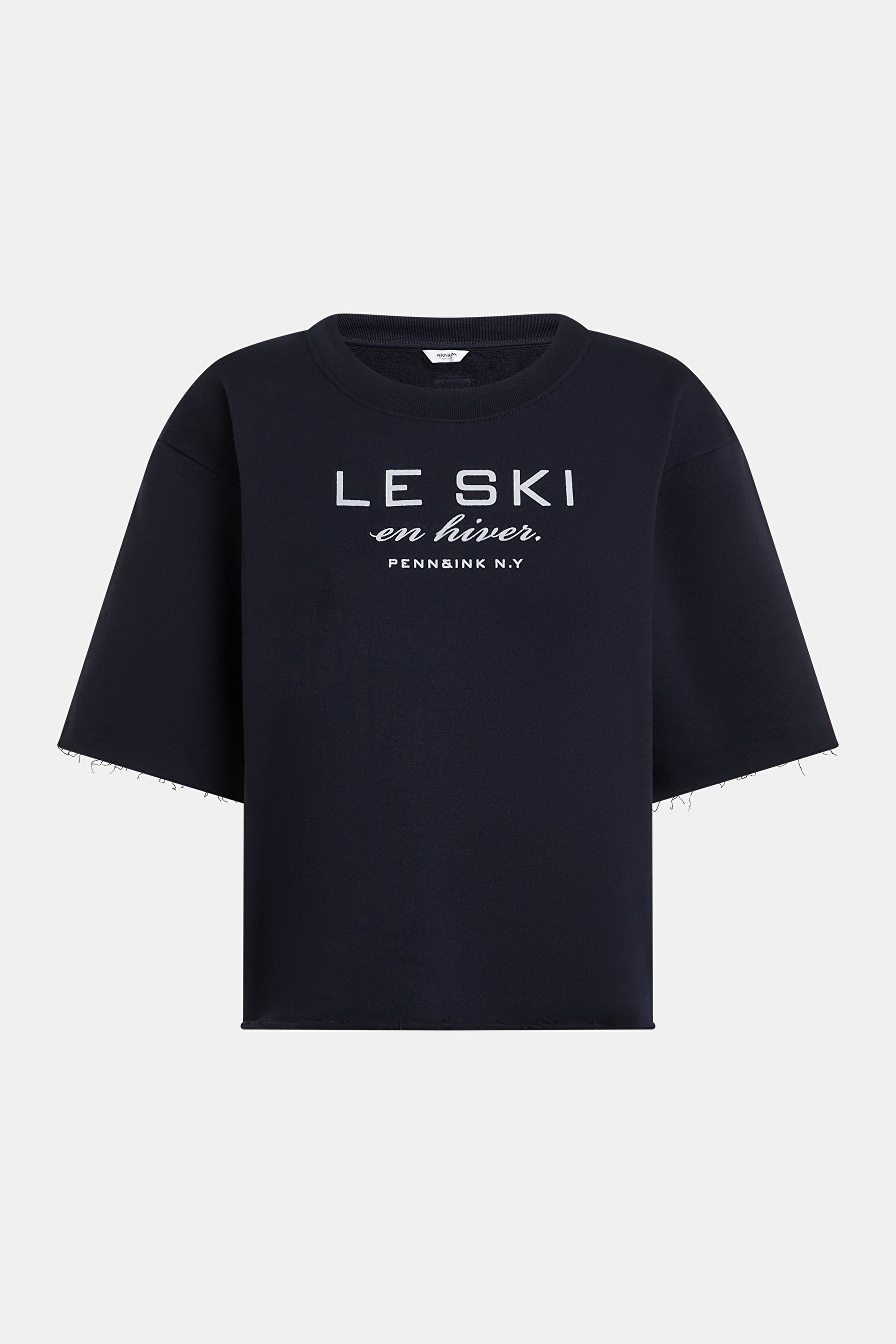 Penn & Ink T-Shirts Navy/Ecru