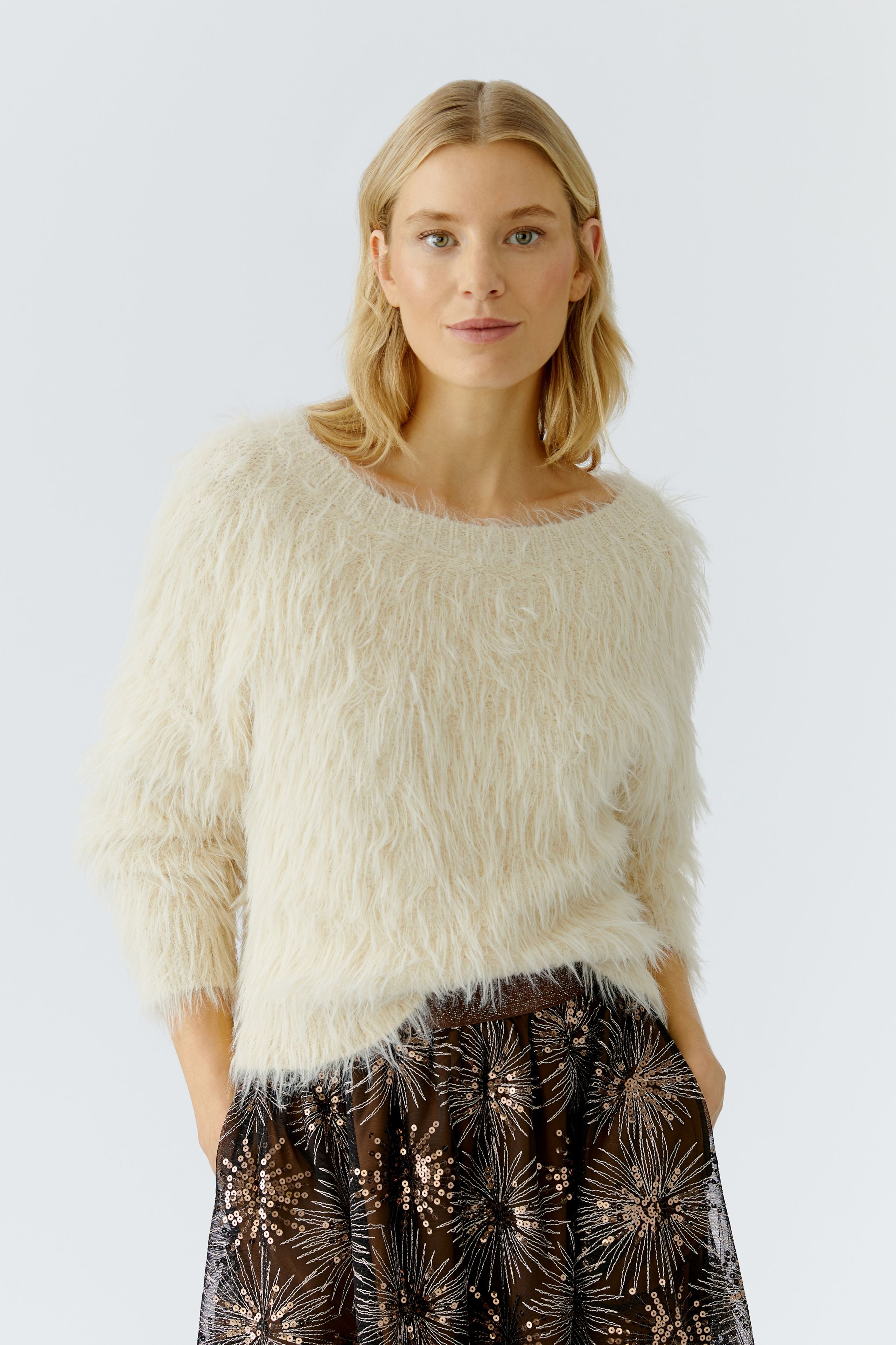 Oui Strickpullover Whitecap Gray