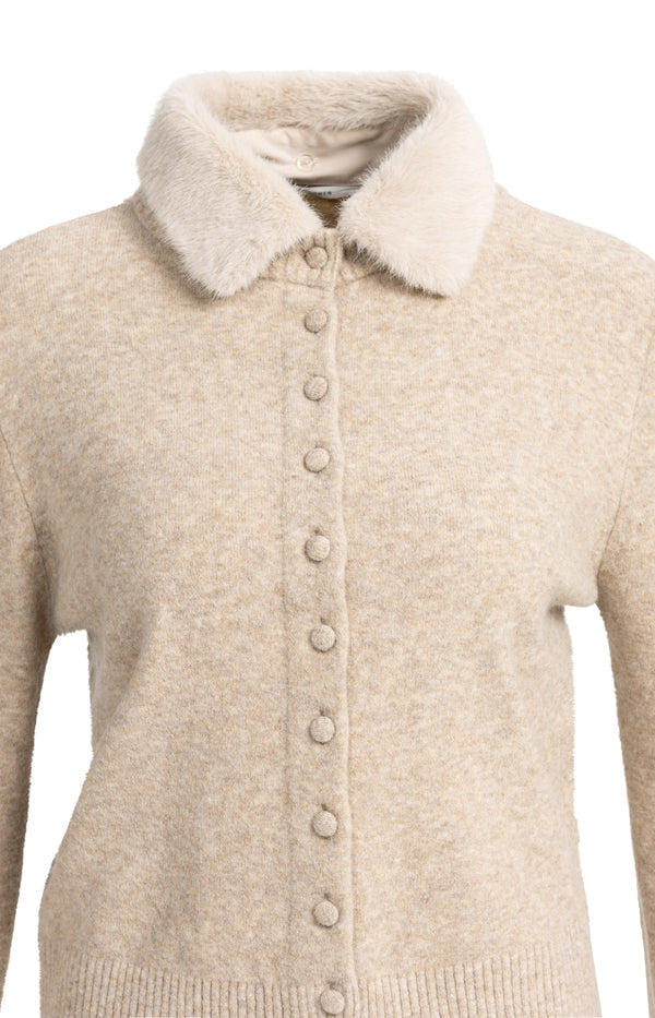 Cardigan mit abnehmbarem Kragen