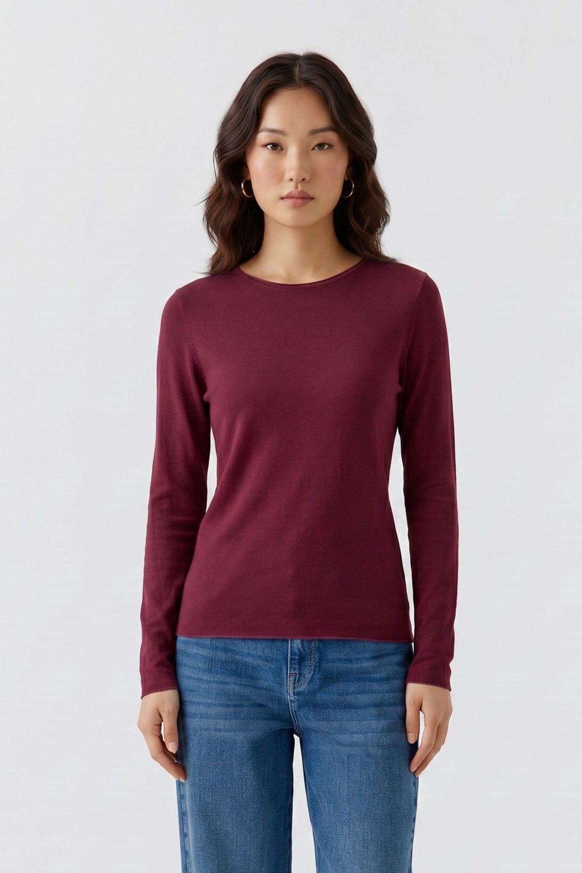 Longsleeve mit U-Boot Ausschnitt