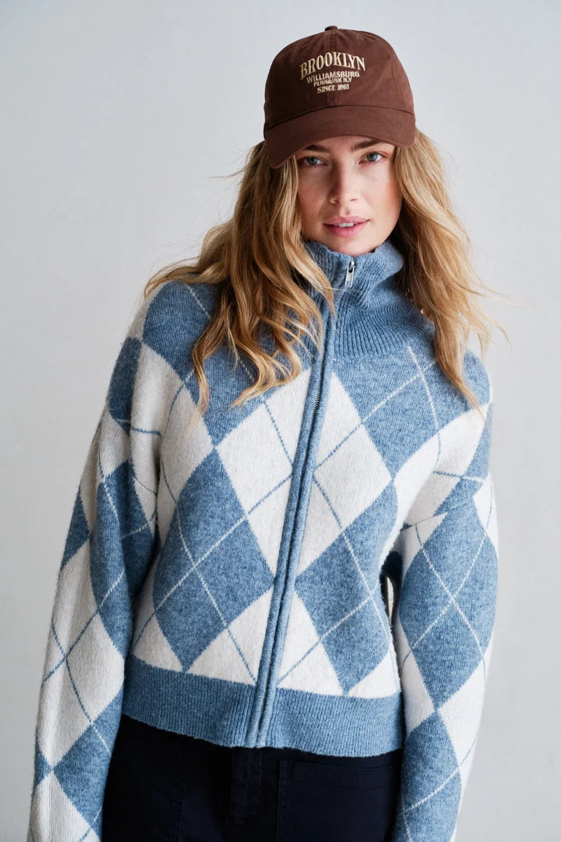 Cardigan mit Rauten-Muster