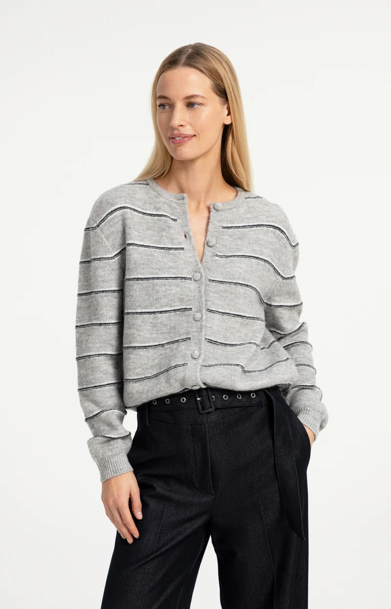 Strick-Cardigan mit Kordelzug