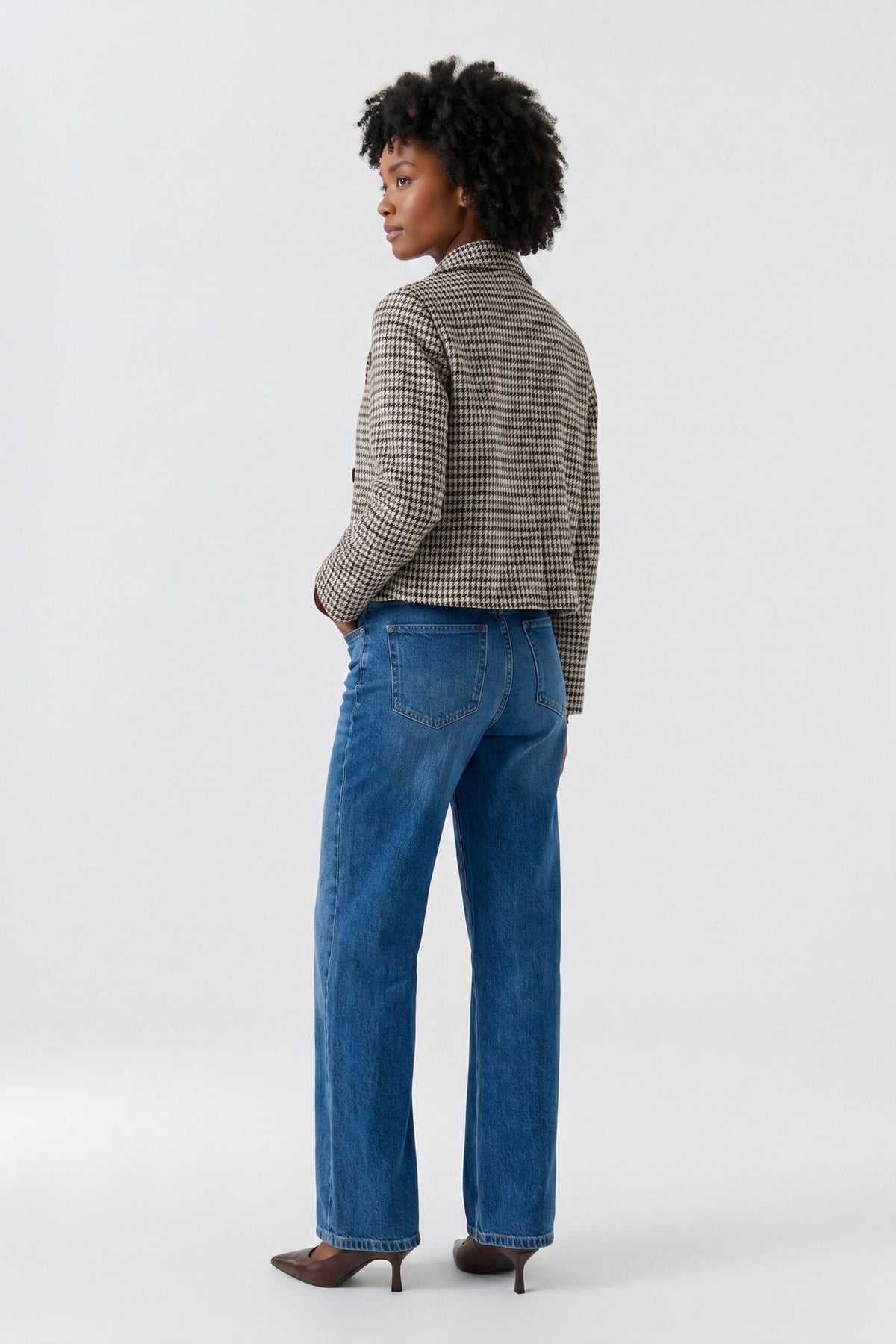 Blazer mit Pepita Jacquard