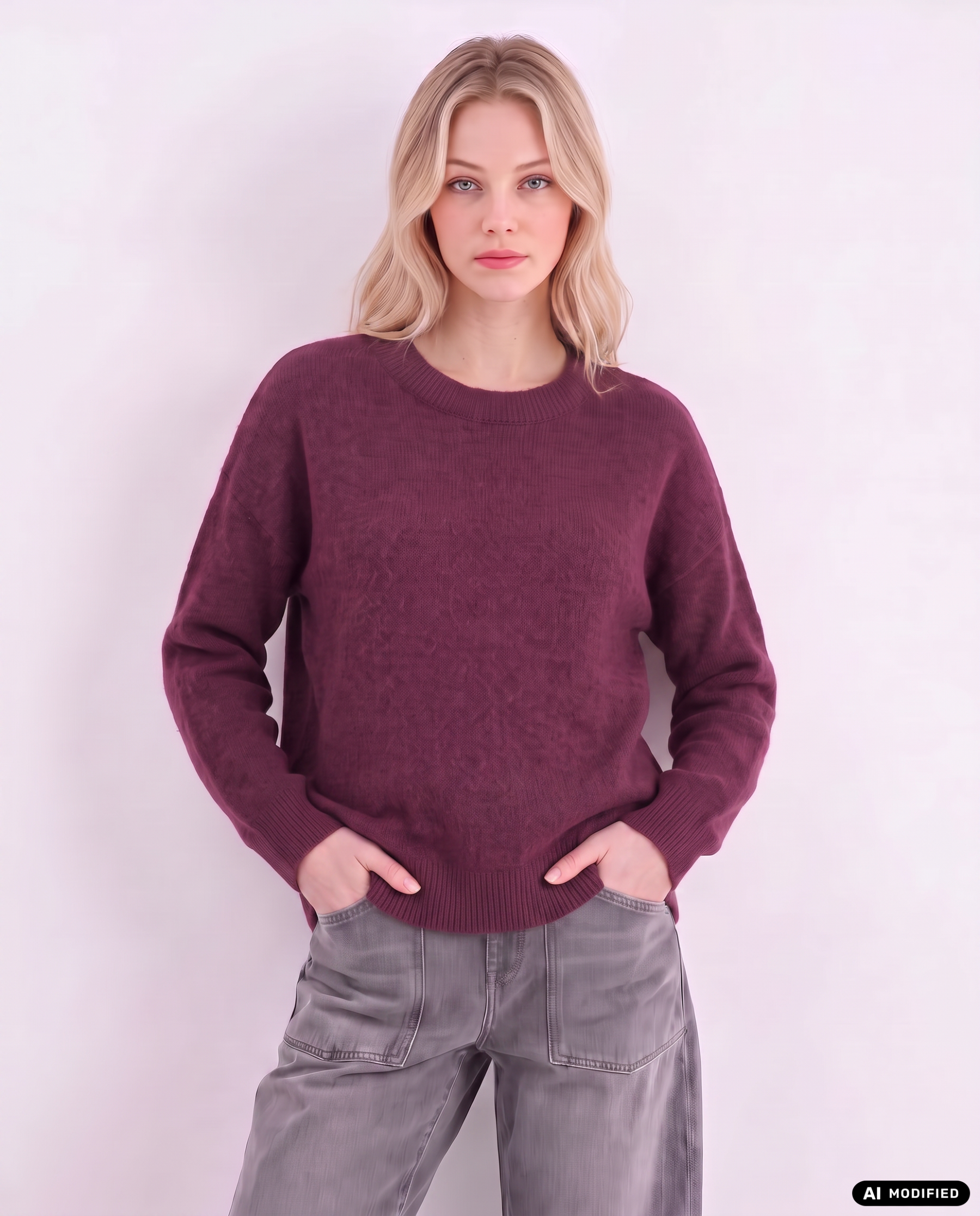 Strickpullover mit Rundhalsausschnitt