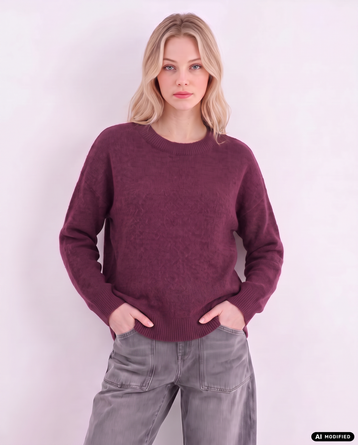 Strickpullover mit Rundhalsausschnitt