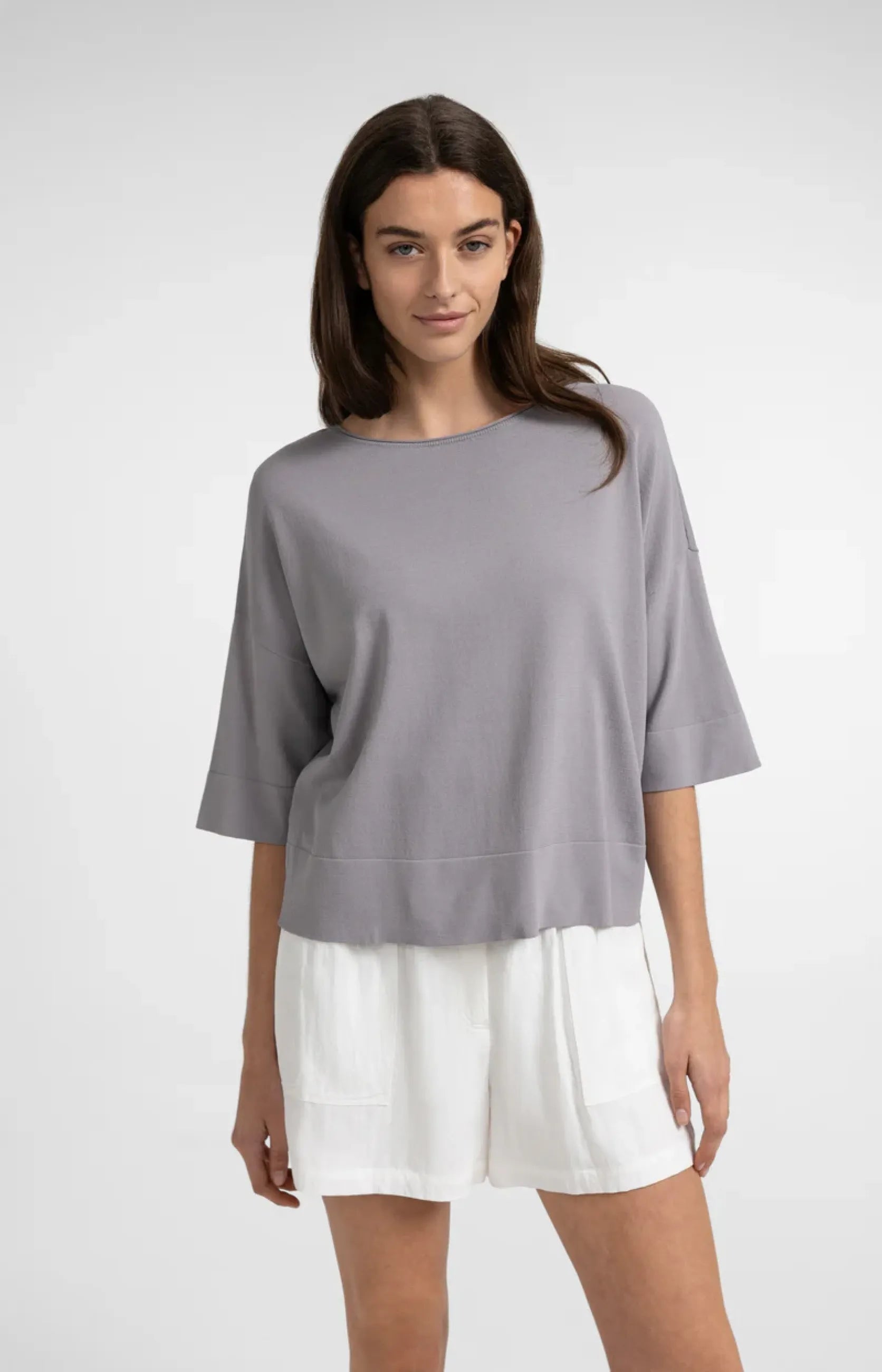 Oversize-T-Shirt mit U-Boot-Ausschnitt