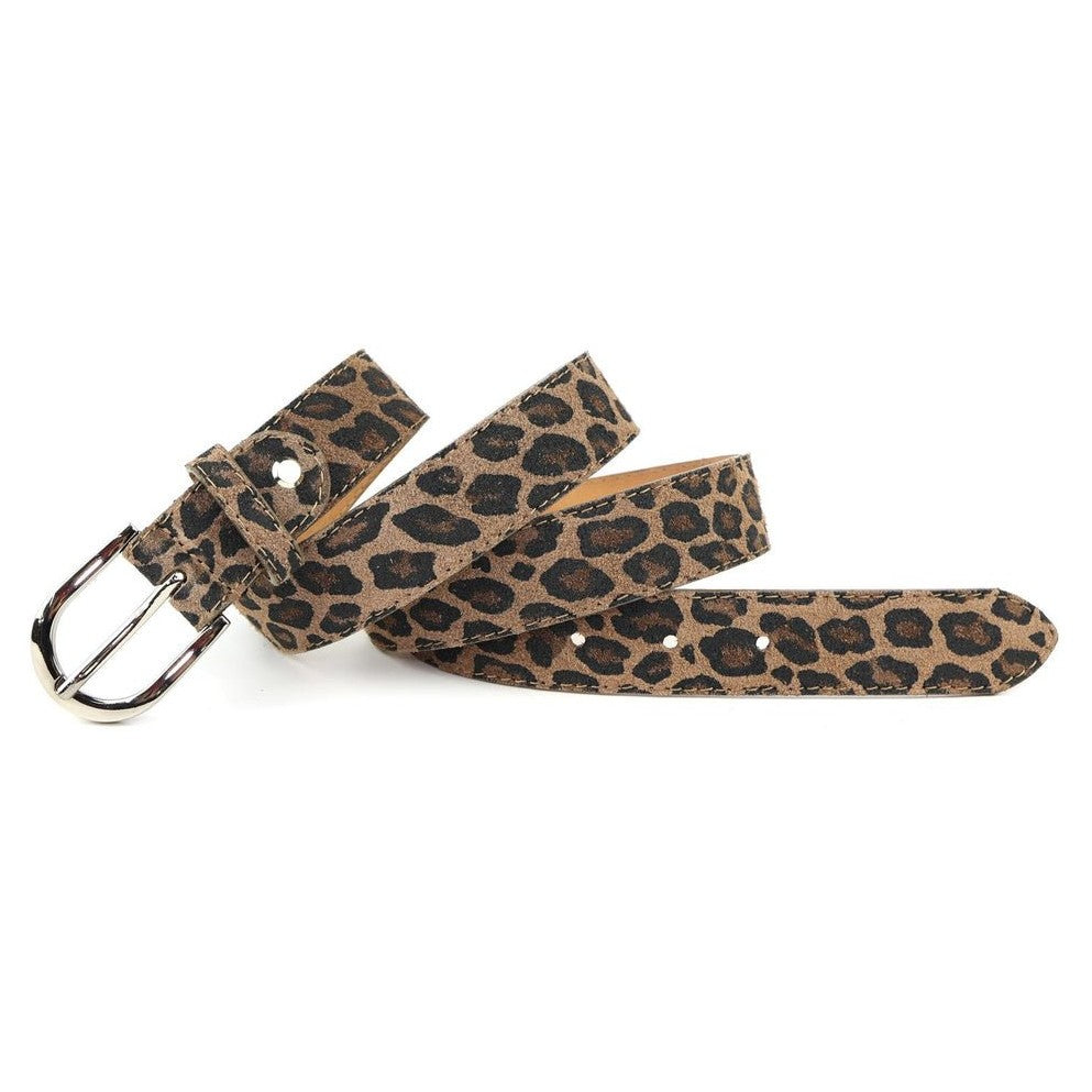 Wildledergürtel mit Animal-Print