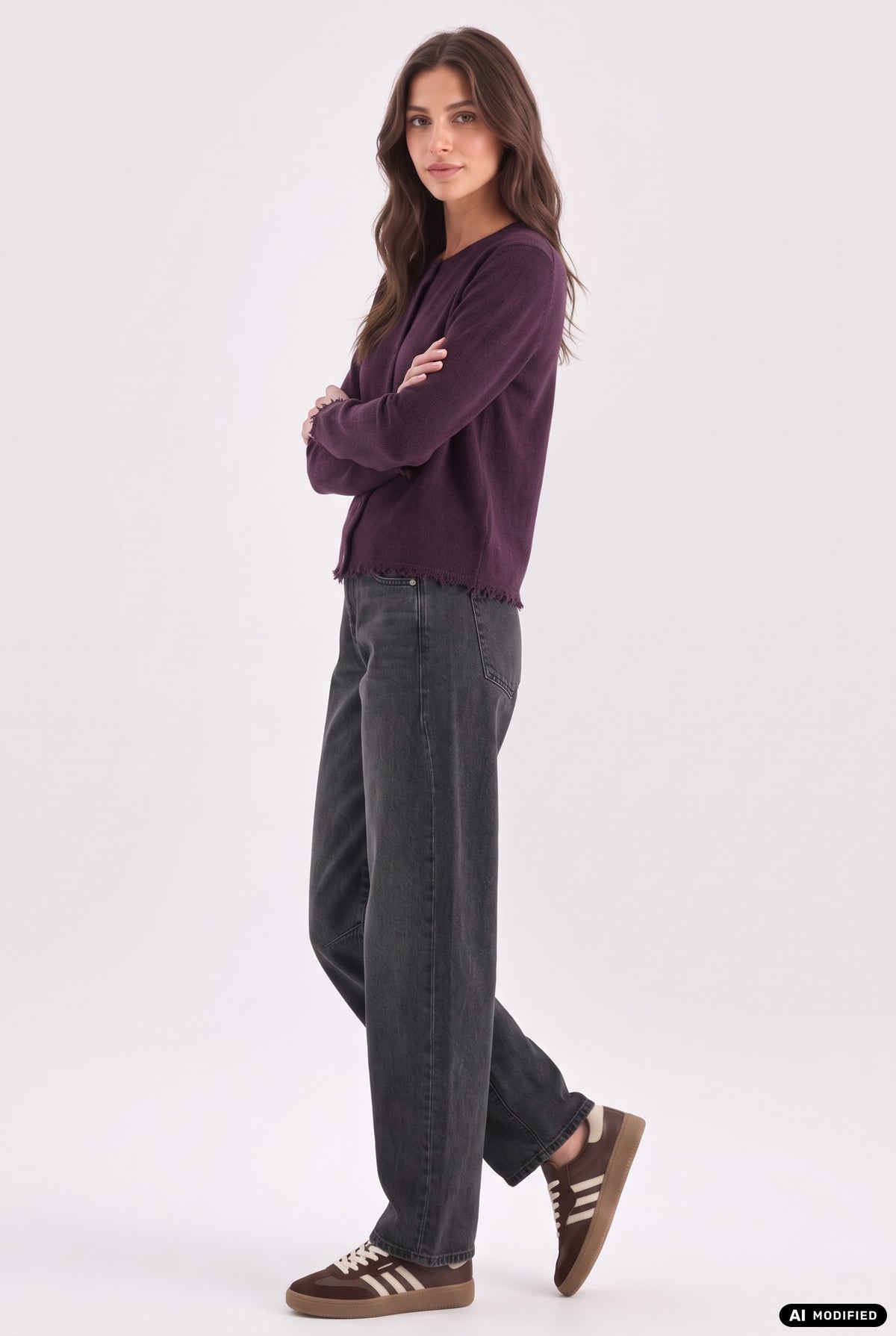 Strickjacke mit Zick-Zack Kanten