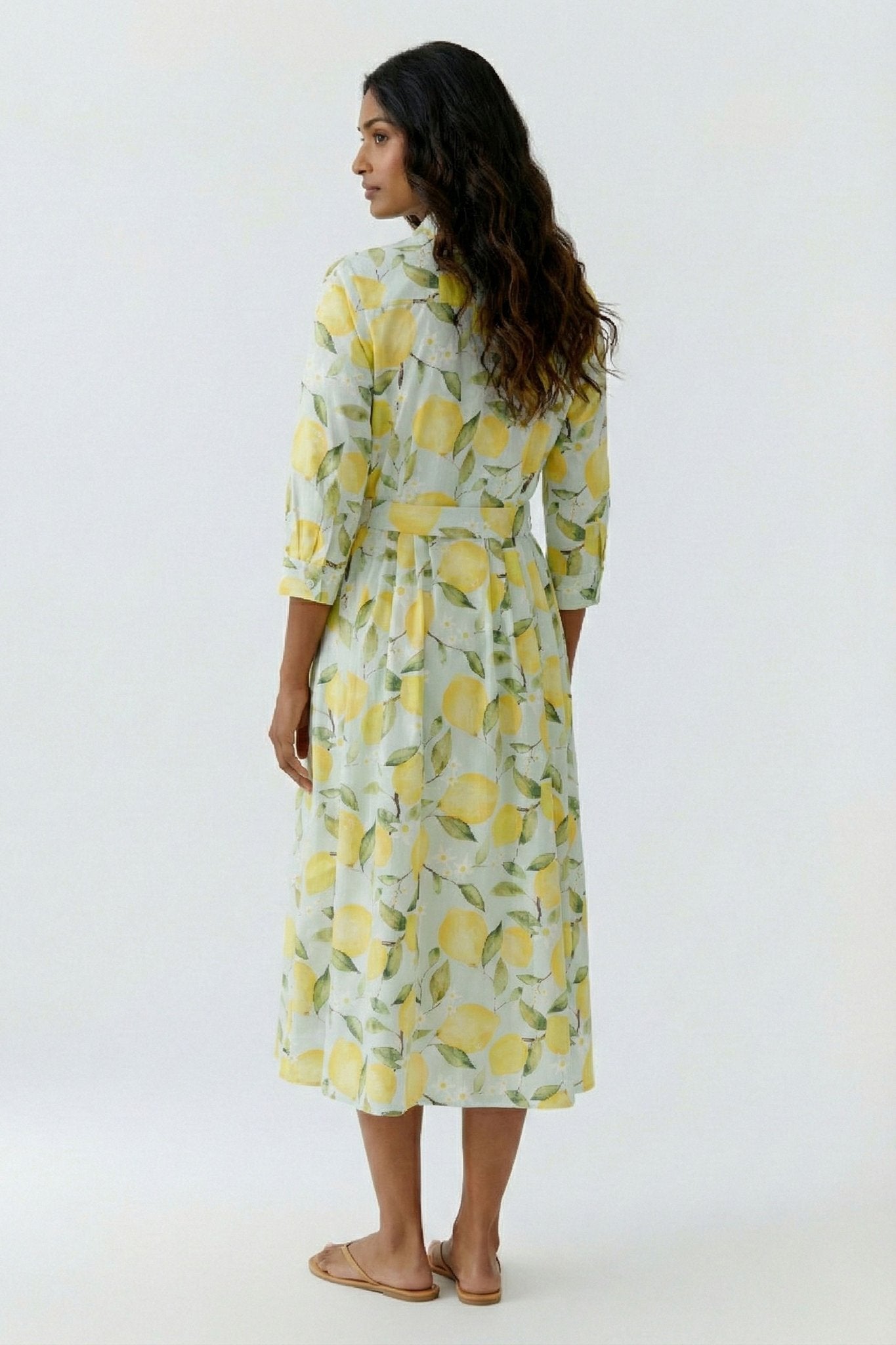 Hemdblusenkleid mit Zitronen-Print