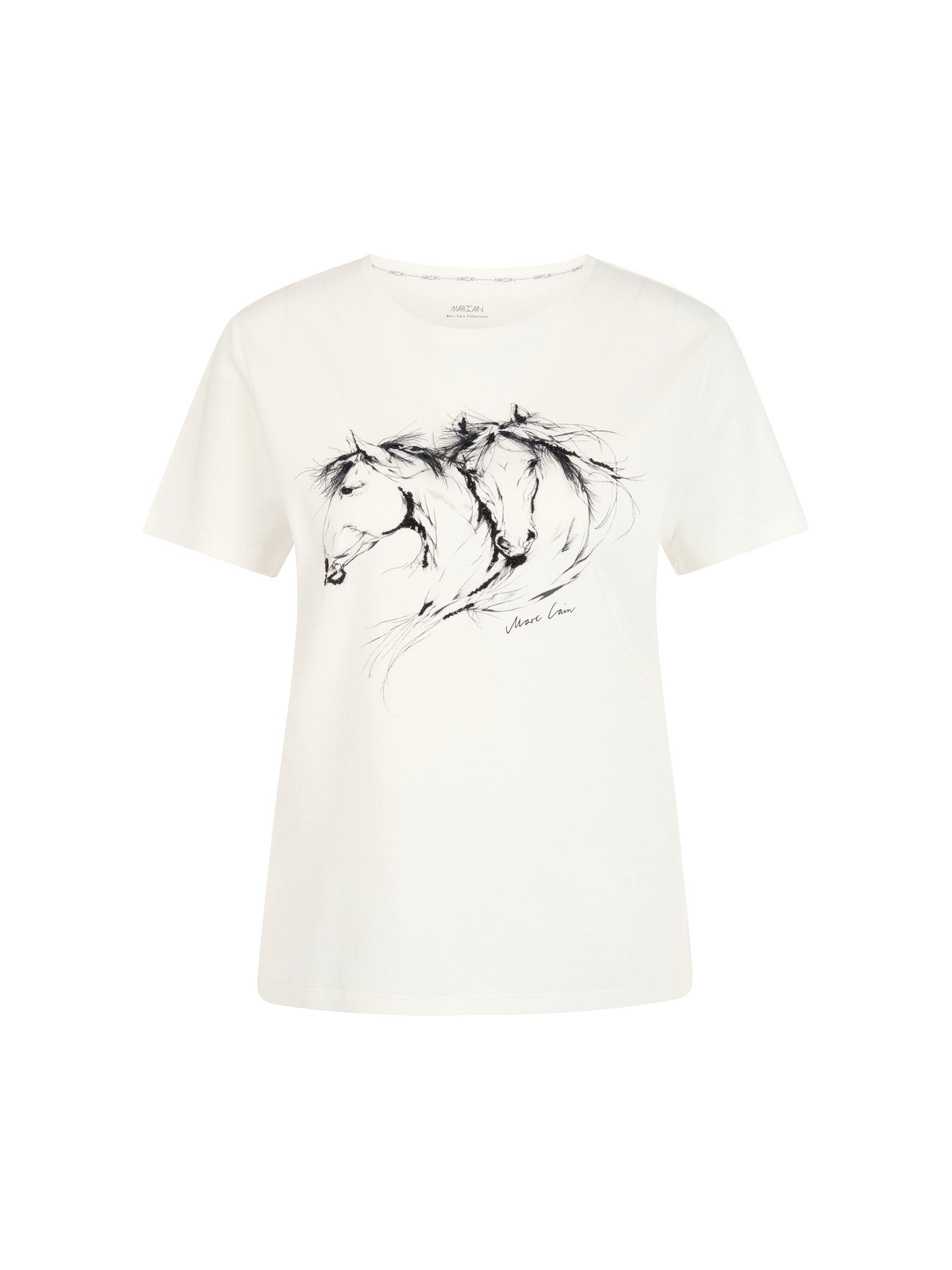 Baumwoll-Shirt mit Pferde-Motiv