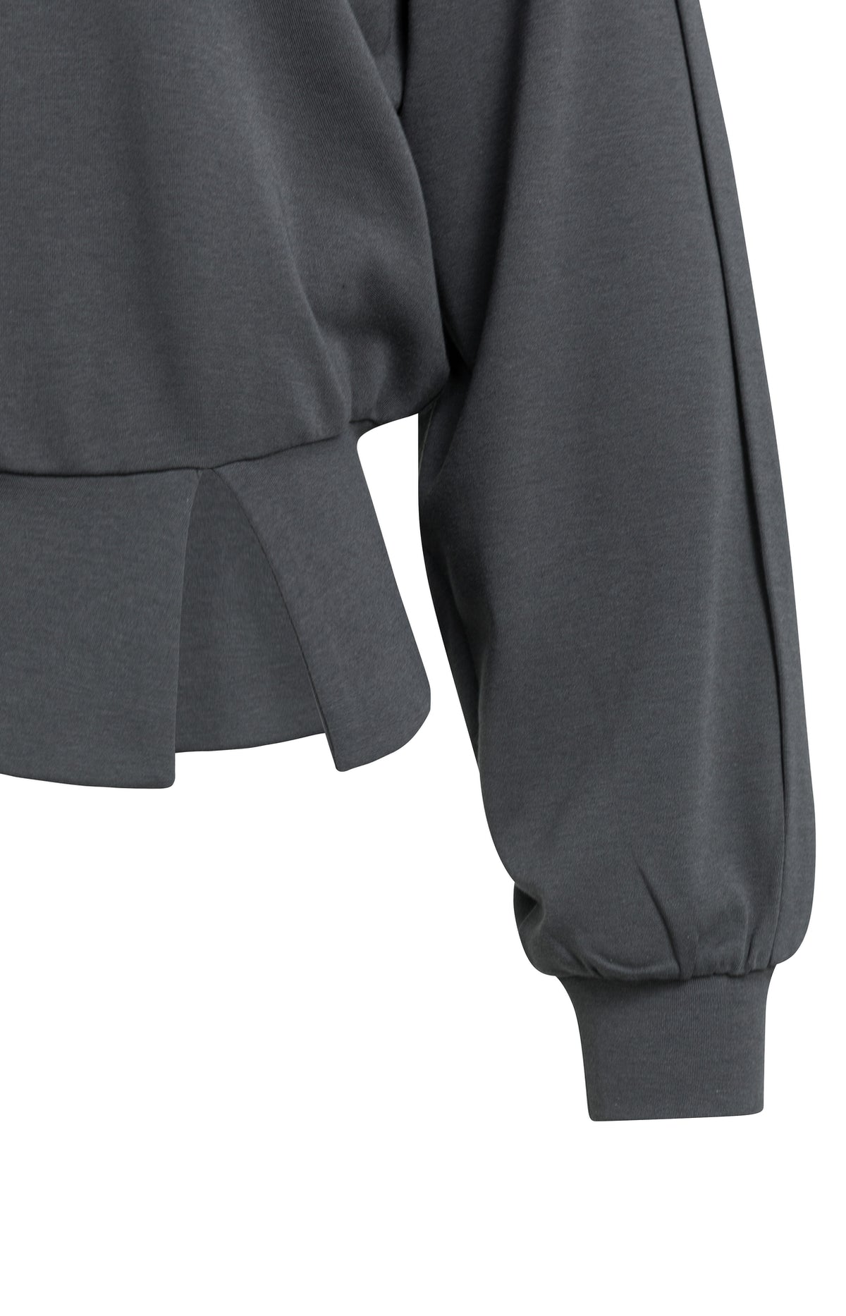 Sweatshirt mit engem Saum und Faltdetail