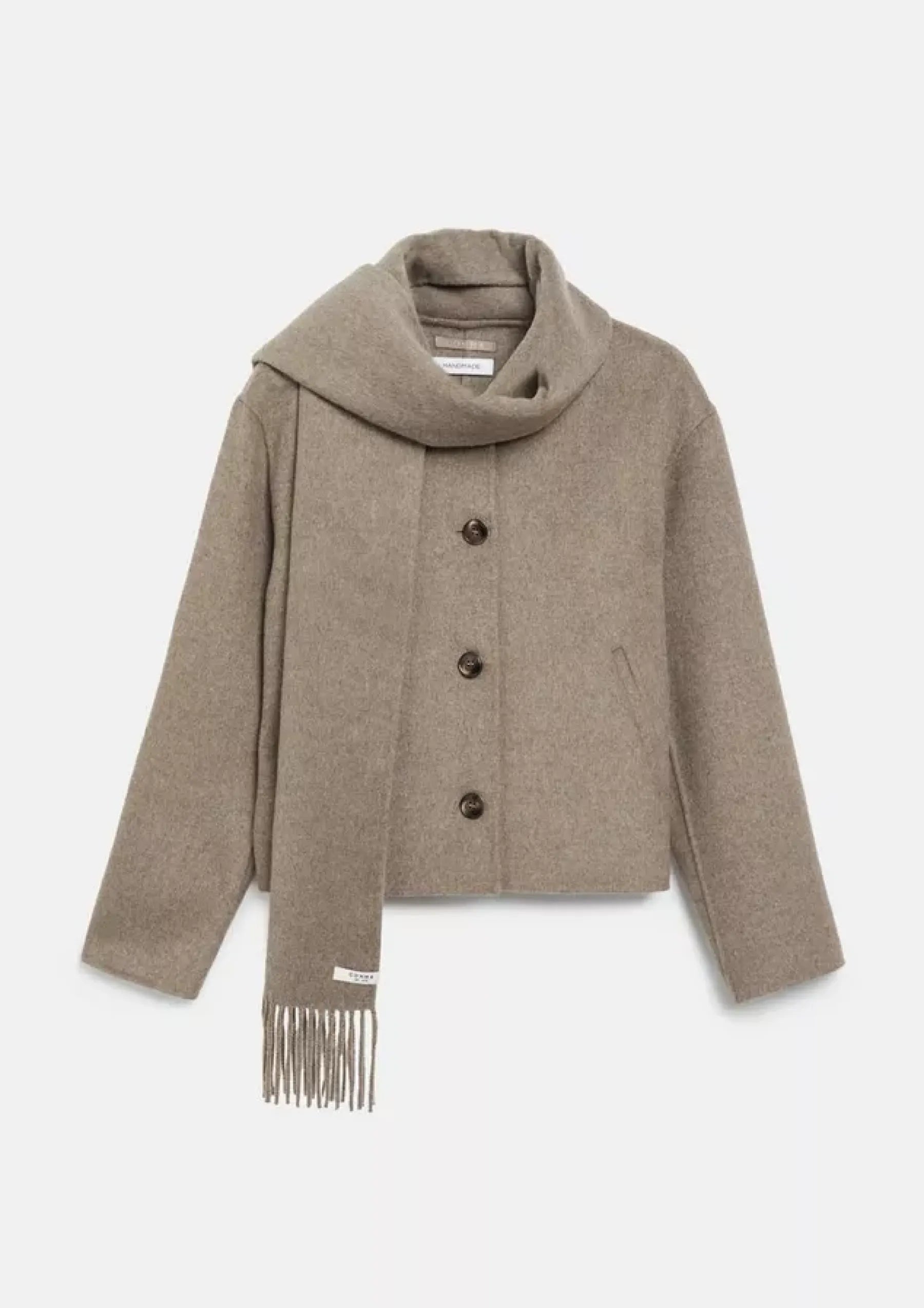 Doubleface-Jacke mit abnehmbarem Schal