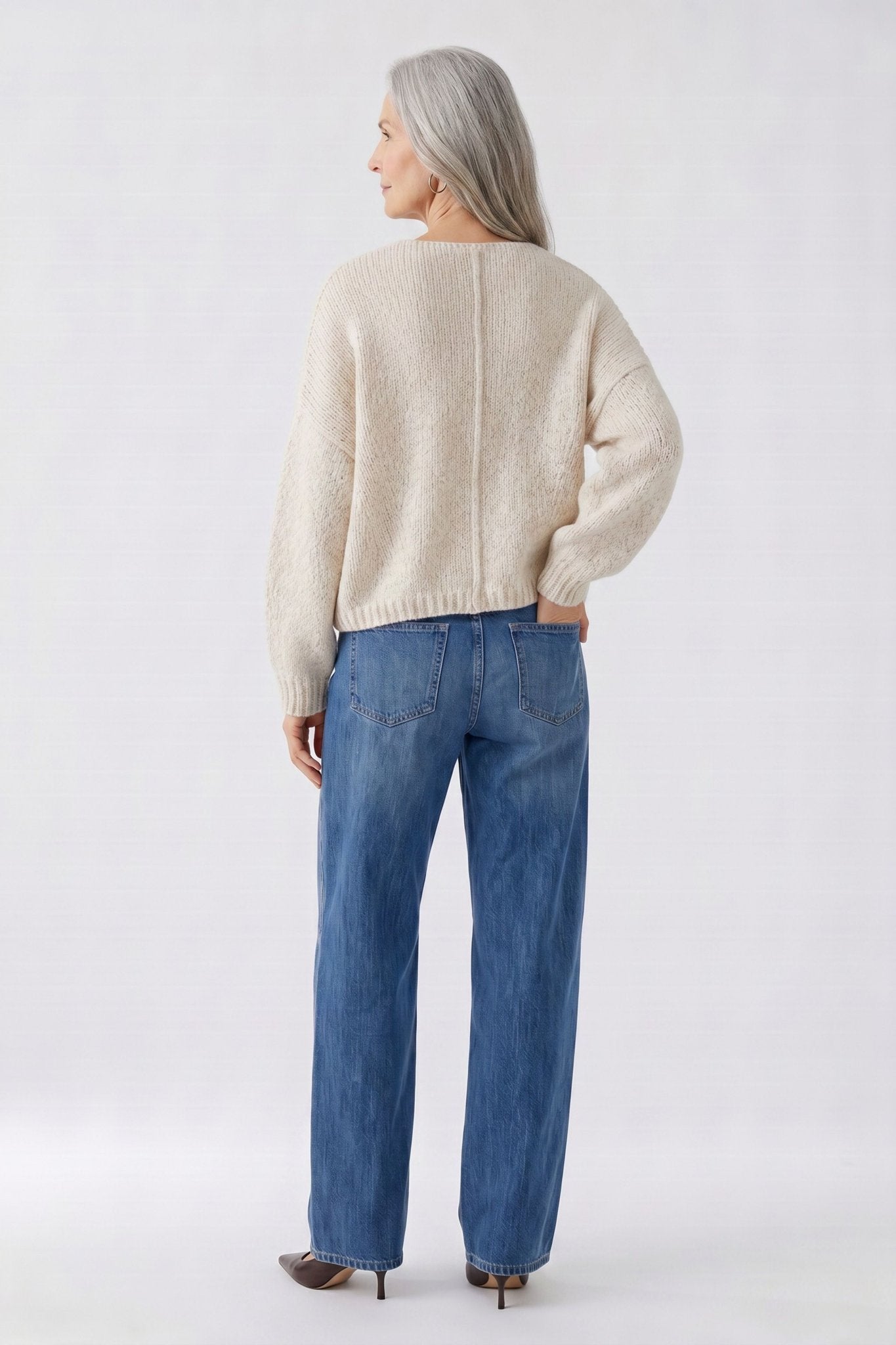 Strickpullover mit V-Ausschnitt