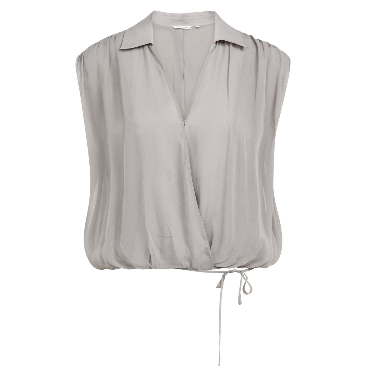 Ärmellose Bluse in Wickeloptik