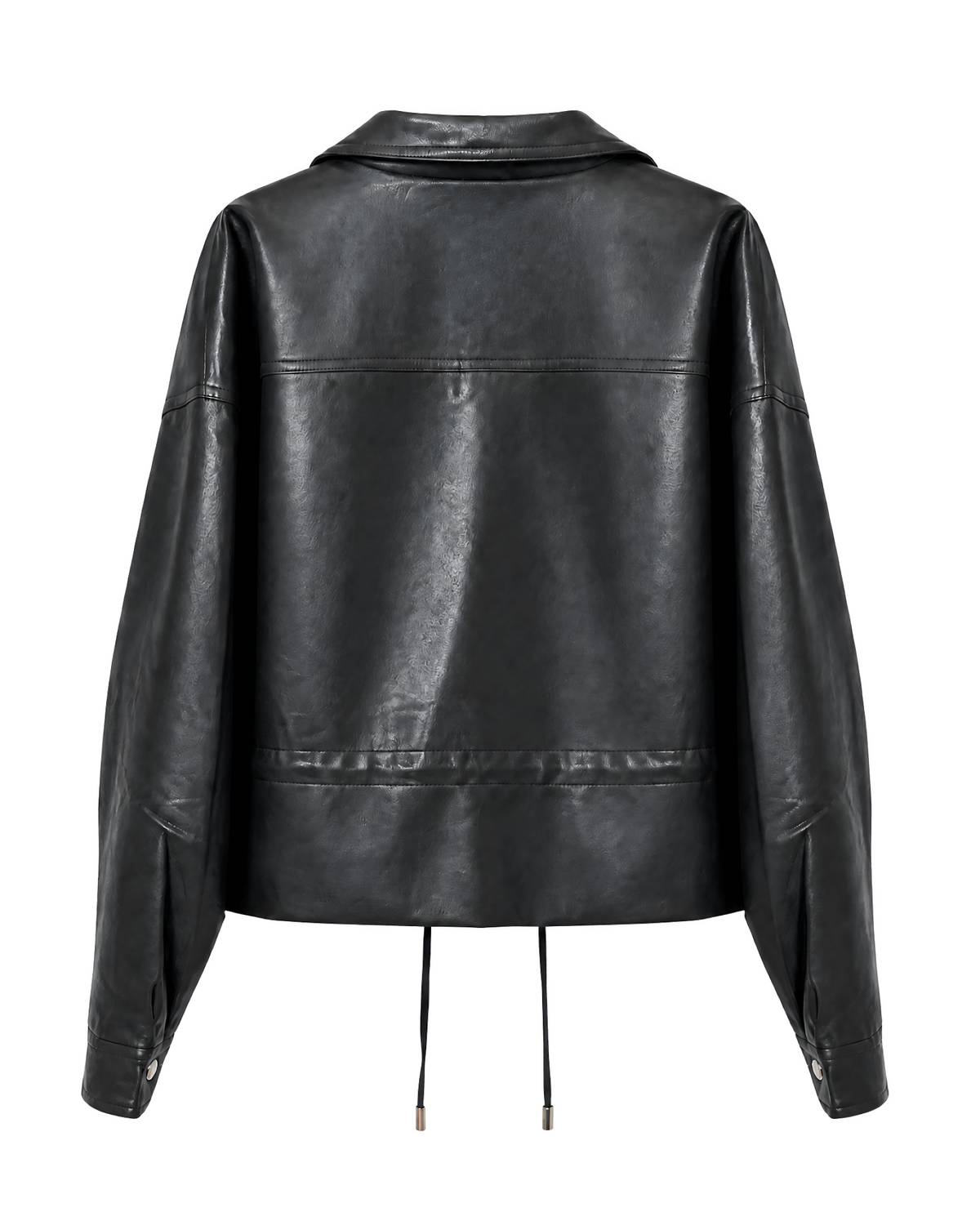 Kunstlederjacke mit Bindeschlaufen