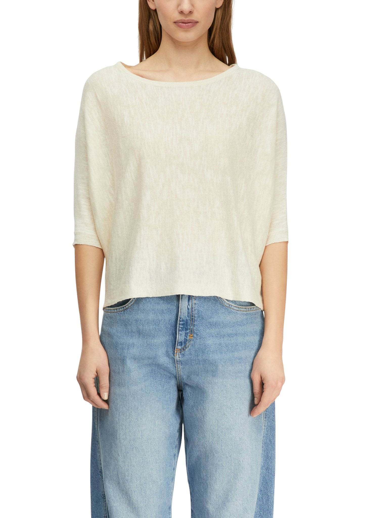 Comma Strickpullover White