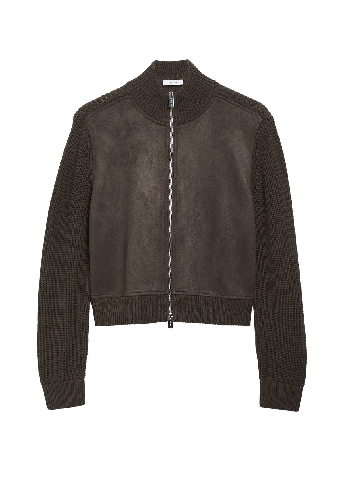Strickjacke mit Stehkragen