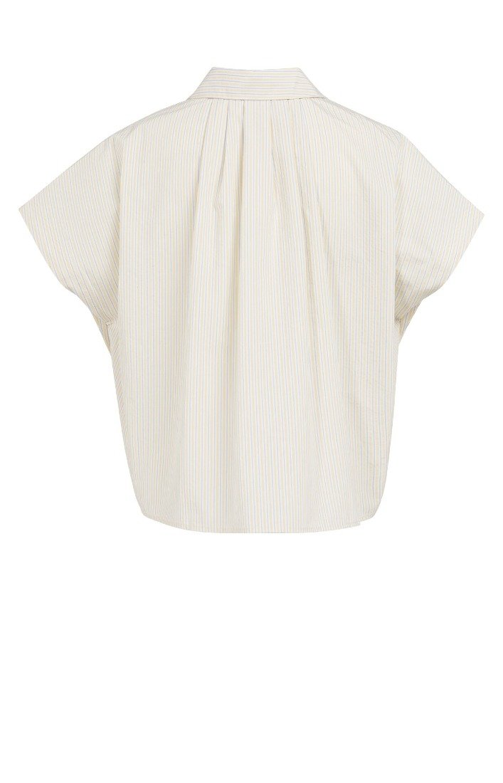 Ärmellose Bluse mit Zierknöpfen